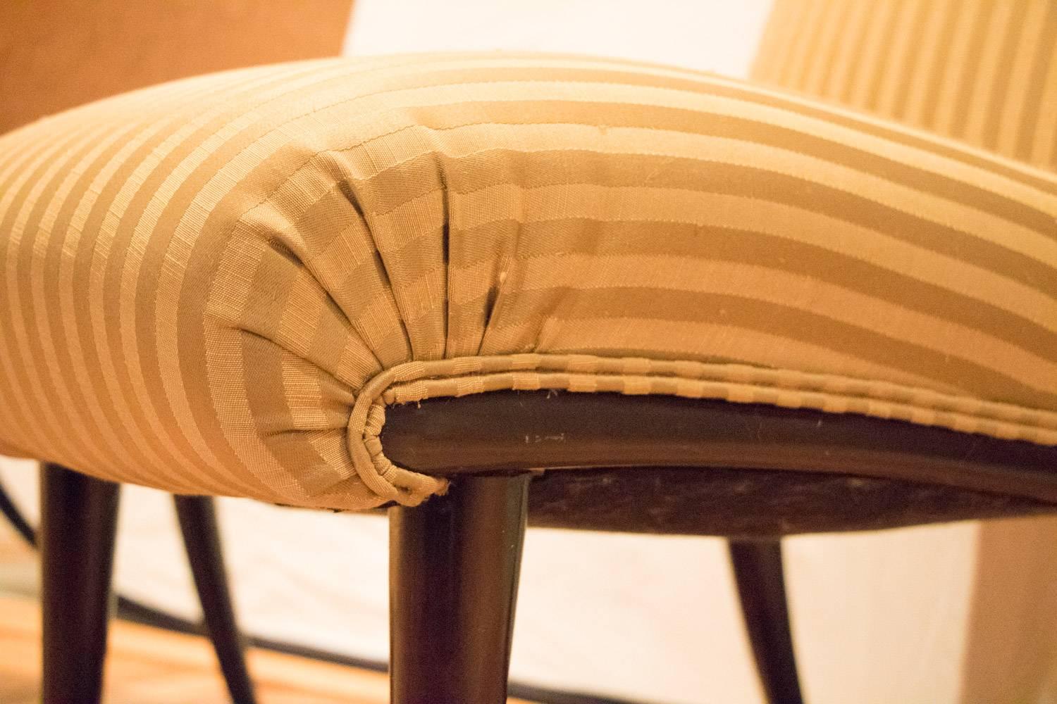 German Pair of High Quality Viennese Biedermeier Style Art Deco Flare Slipper Chairs