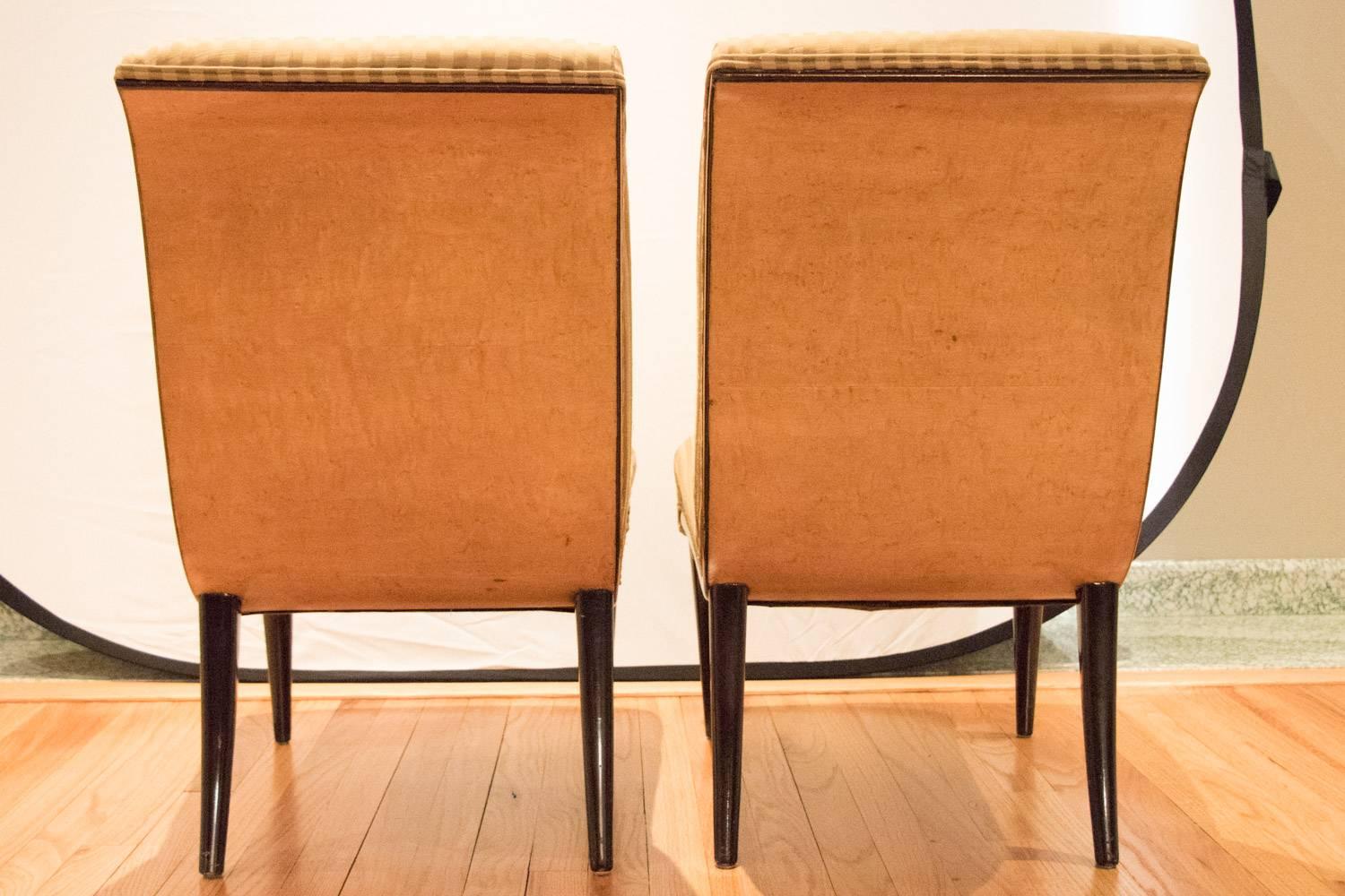 20th Century Pair of High Quality Viennese Biedermeier Style Art Deco Flare Slipper Chairs