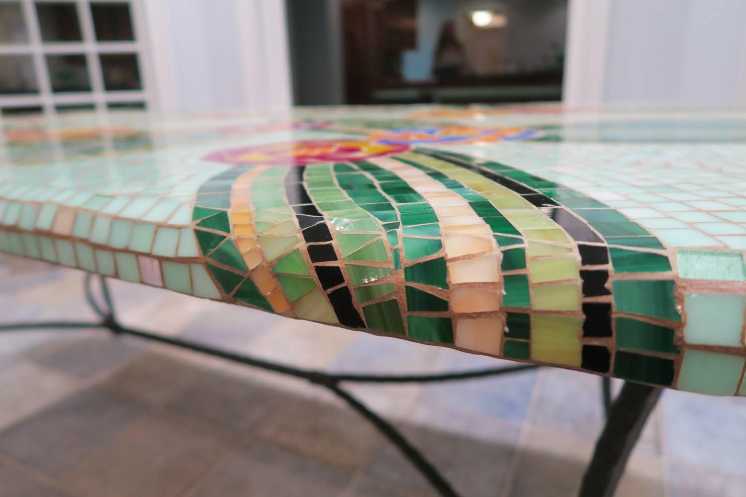 ON SALE NOW! Colorfully Beautiful Mosaic Custom Dining Table For Sale 2