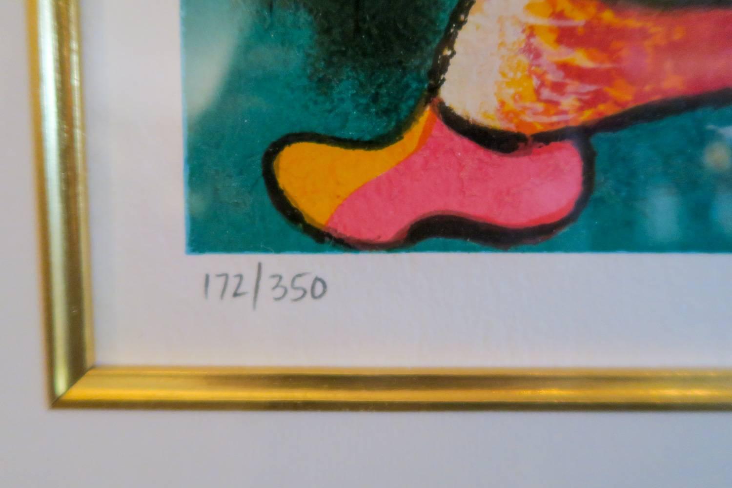 Mid-Century Modern ON SALE NOW! David Schluss Banjo Song 172/350 Serigraph, Fantastic Colors Signed
