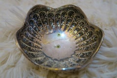 1920s Hollywood Regency Silver Dish Exquisite Detail, Stamped