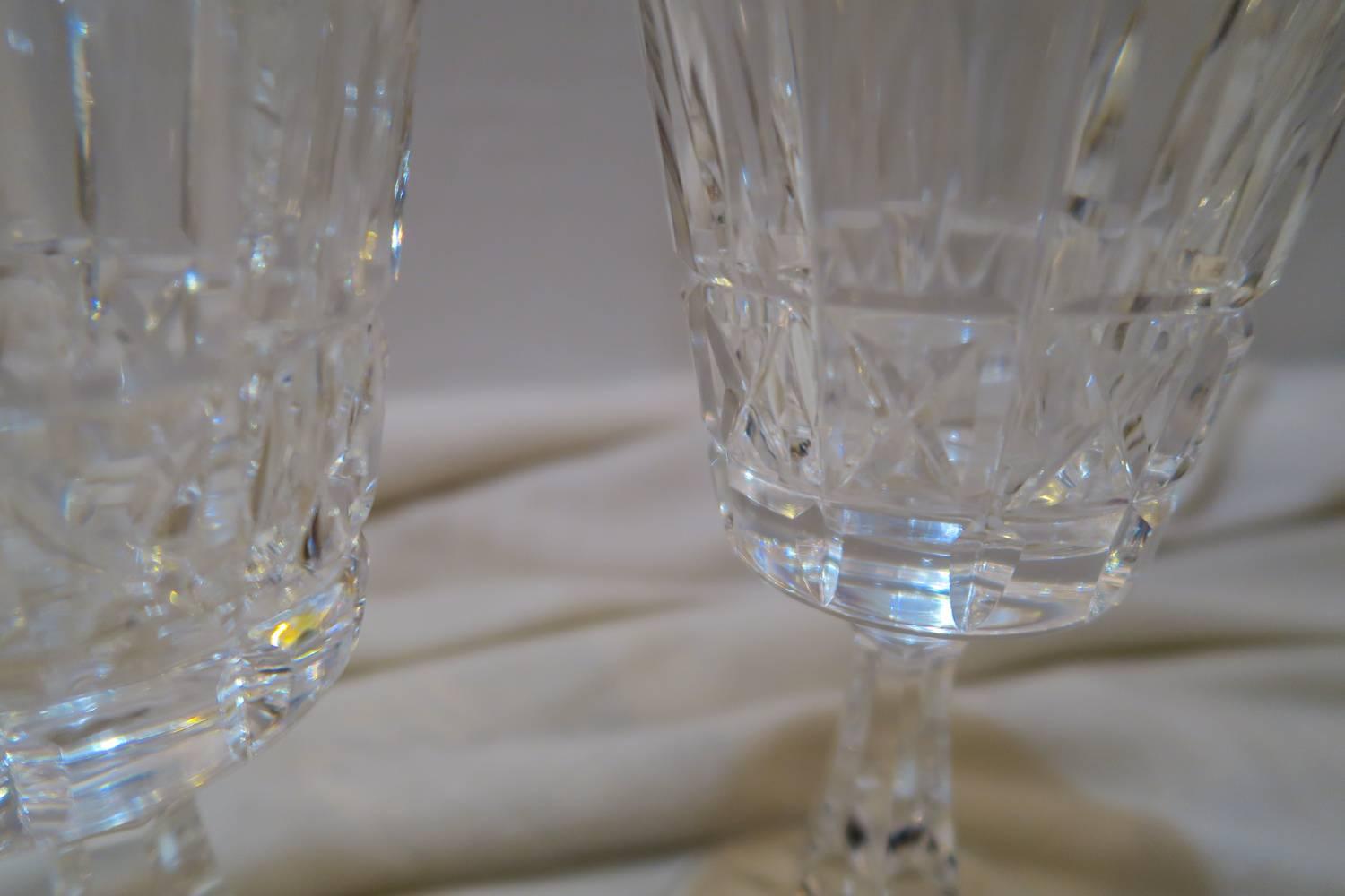 Set of 10 Waterford Kylemore claret's brought from Ireland, 1962. Stunningly beautiful cut Irish crystal. Excellent condition. Great for any table setting. Dress them up or dress them down they are stunning. A great and gift idea too!