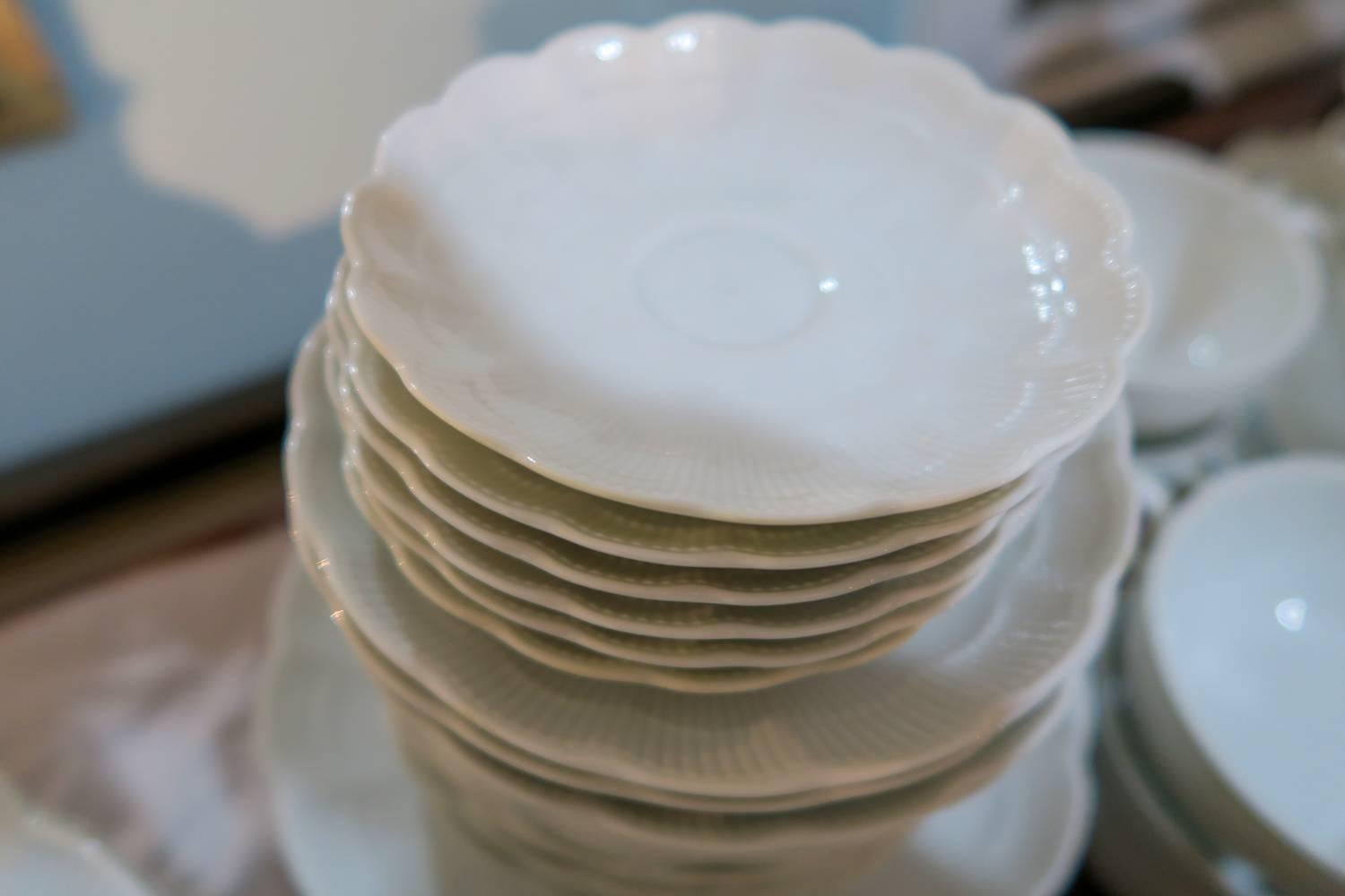 Porcelain ON SALE NOW!  Set of 96 Pieces Romantica Kairom White Ribbed Scalloped Dishware