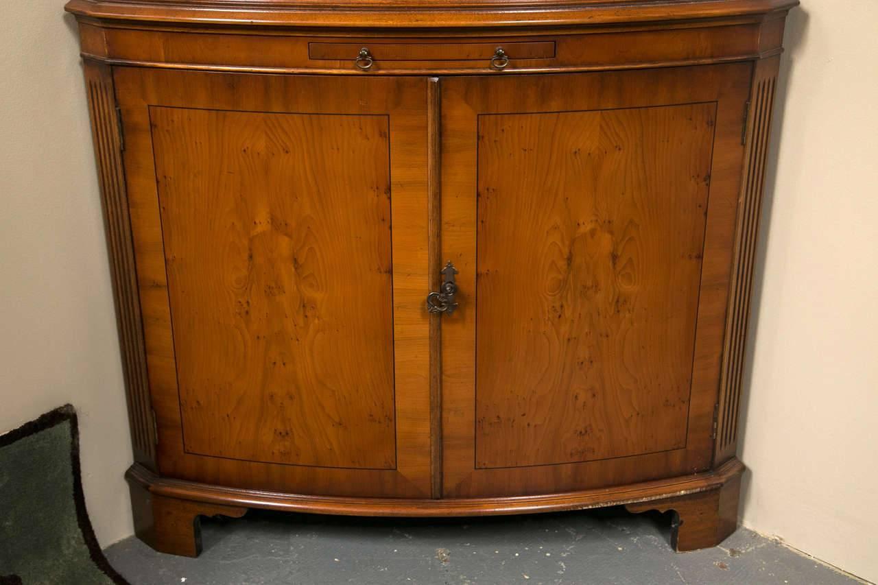 Bevan Funnell Yew Wood Corner Cabinet 1