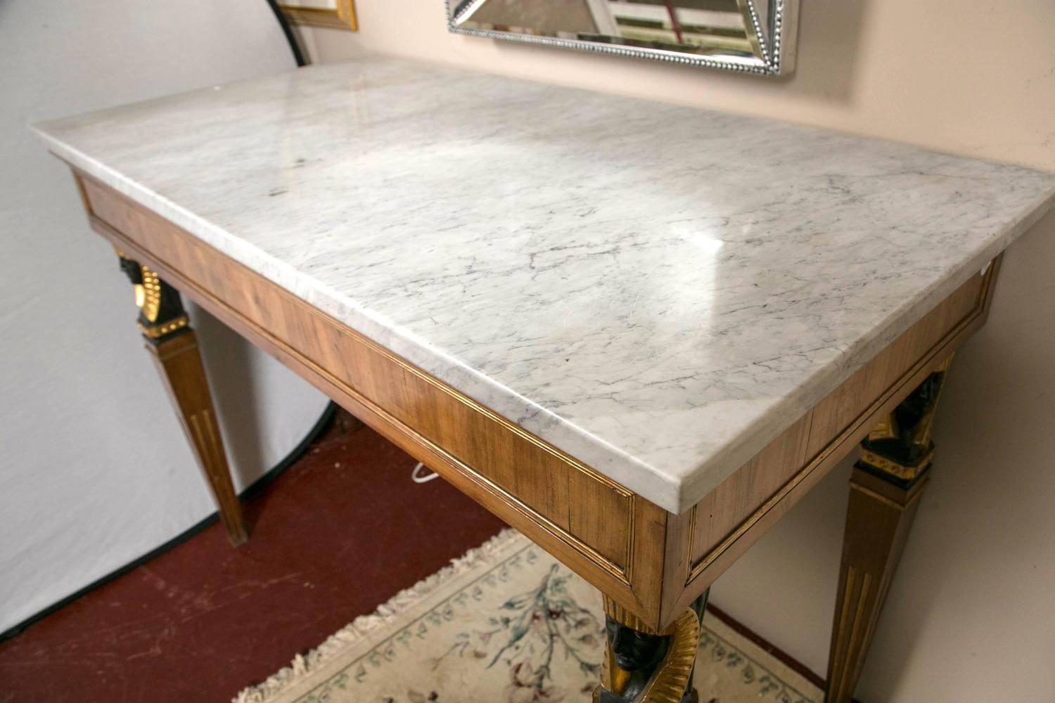 ON SALE Pair of Late 19th Early-20th Century Italian Marble-Top Console Tables  3