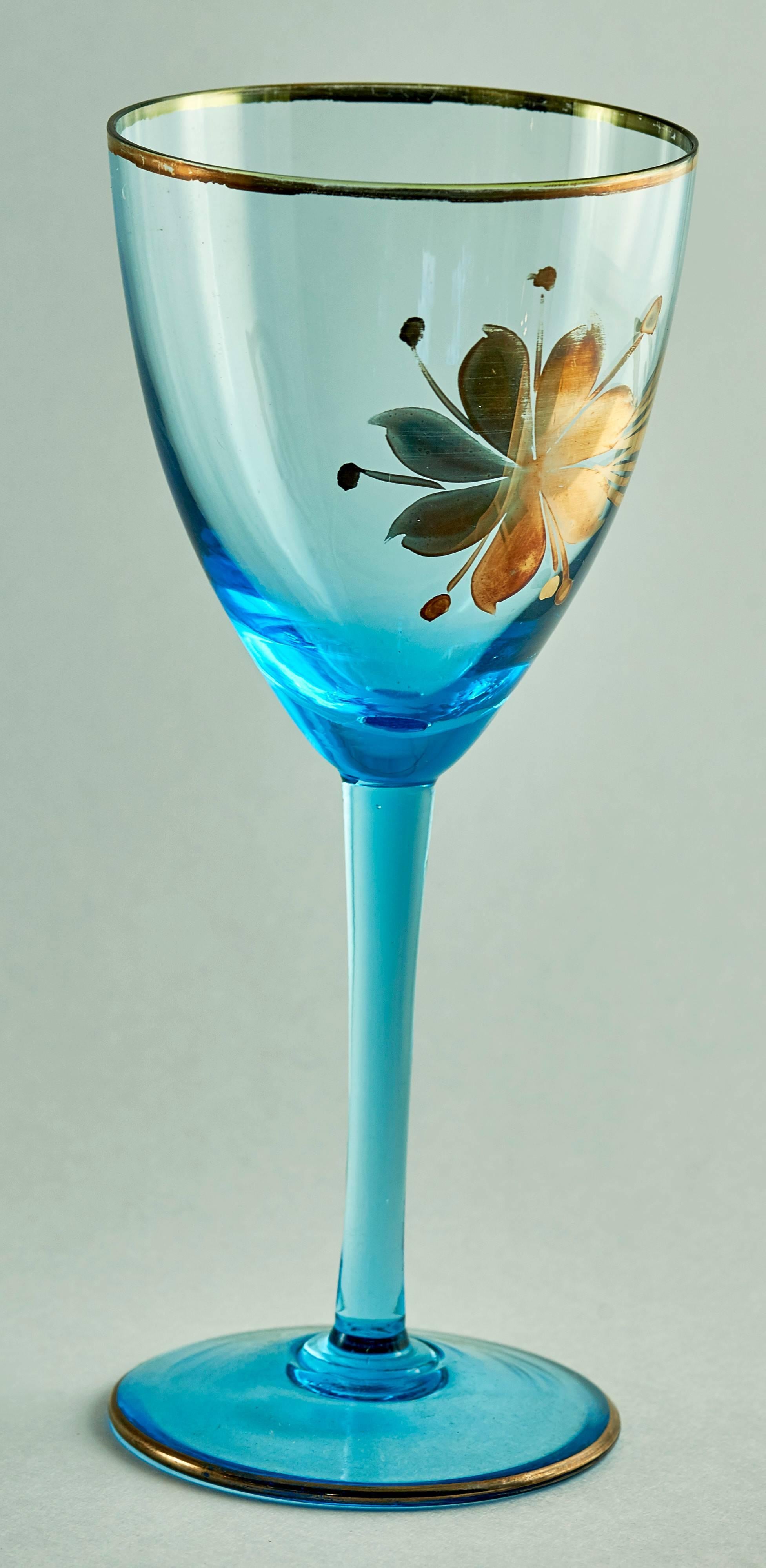 Hollywood Regency Stunning for the Holidays Greek Blue Import Mediterranean Decanter Glassware  For Sale