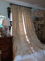 In the Style of Jean-Baptiste Huet-Off White and Taupe French Toile De Jouy Drap