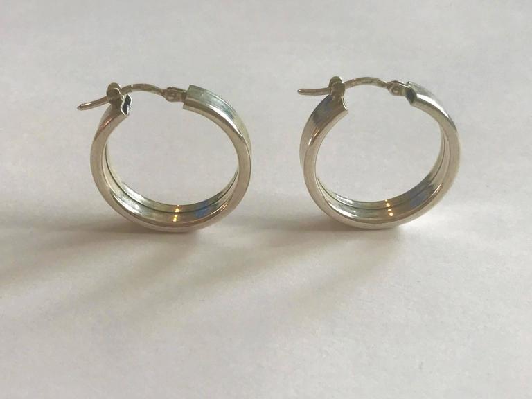 Tiffany and Co, Style Silver Hoop Earrings Understated Elegance .925 ...