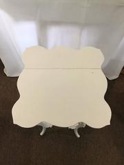 Petite French Shabby Chic Dove White Finely Detailed Table Hob Nail Detail