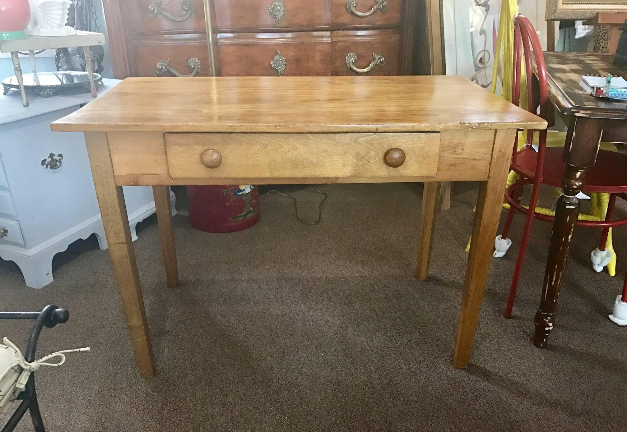 Vintage and Fabulous Petite Farm Table or Farm Desk, French Country Charmer In Good Condition In Westport, CT