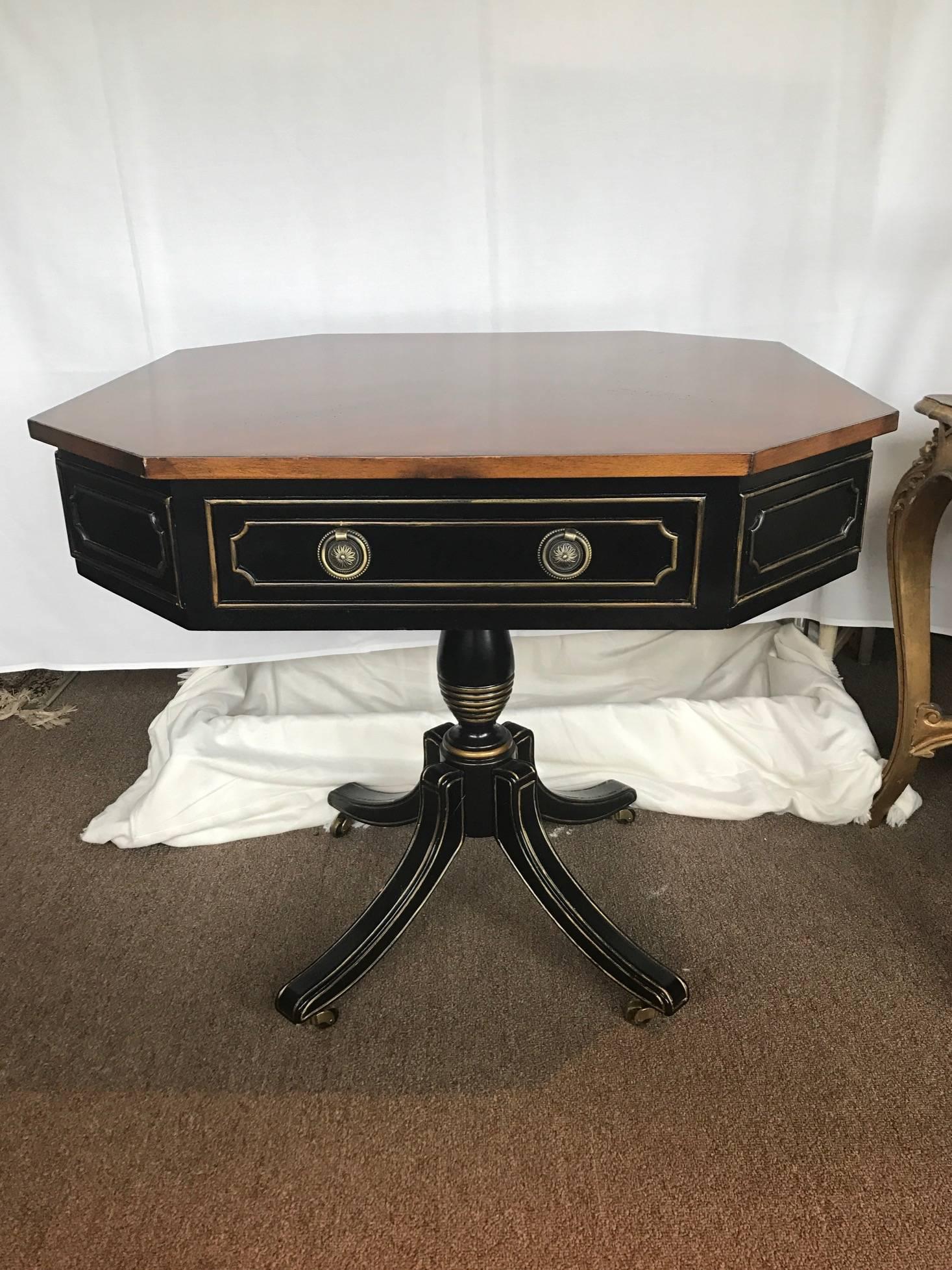 On Sale Now!  Neoclassical Style Ebony and Gilt Center Table 3