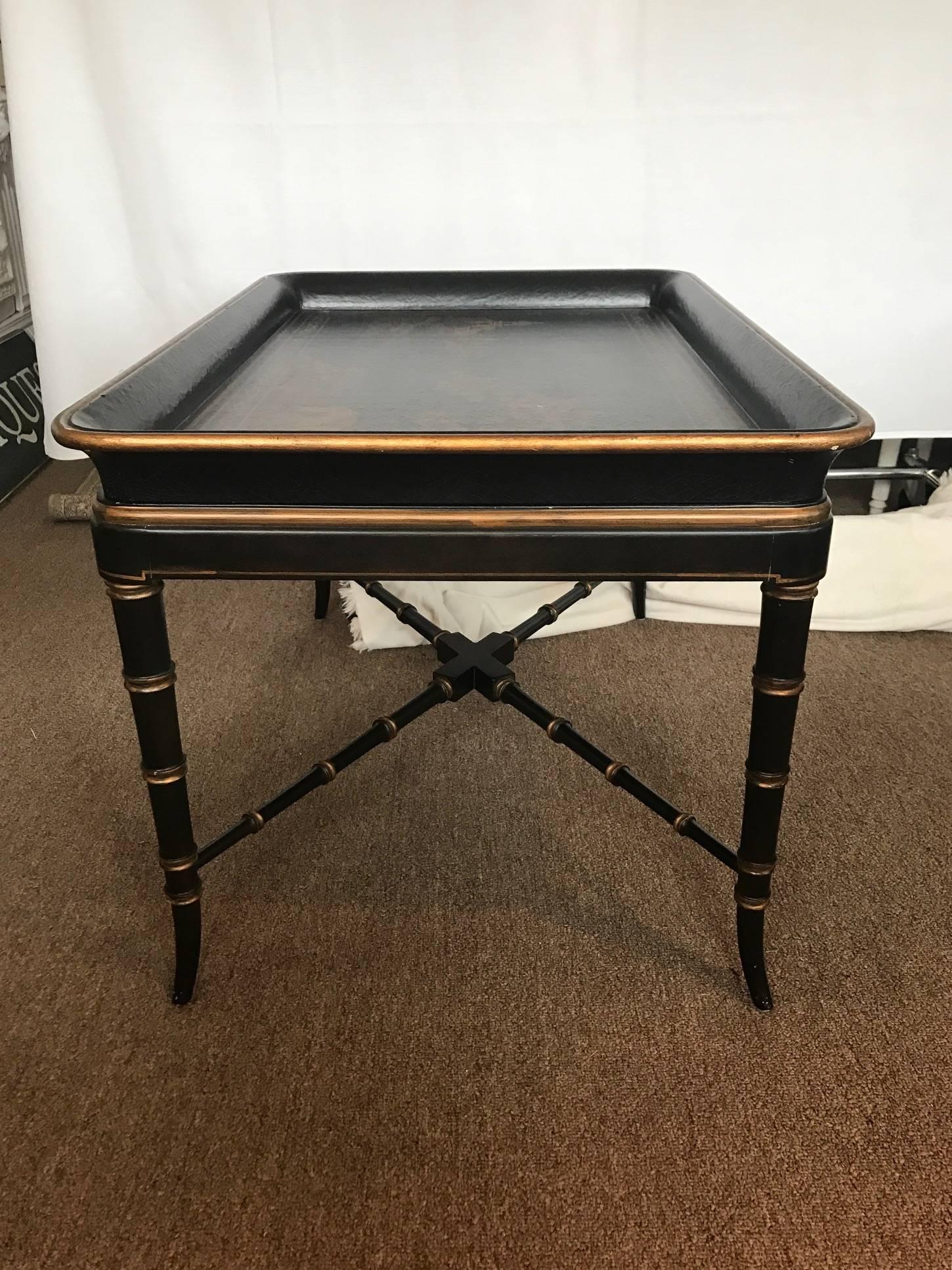 17th and 18th Century Western Style Chinoiserie and Gilt Wooden Tray Table 2