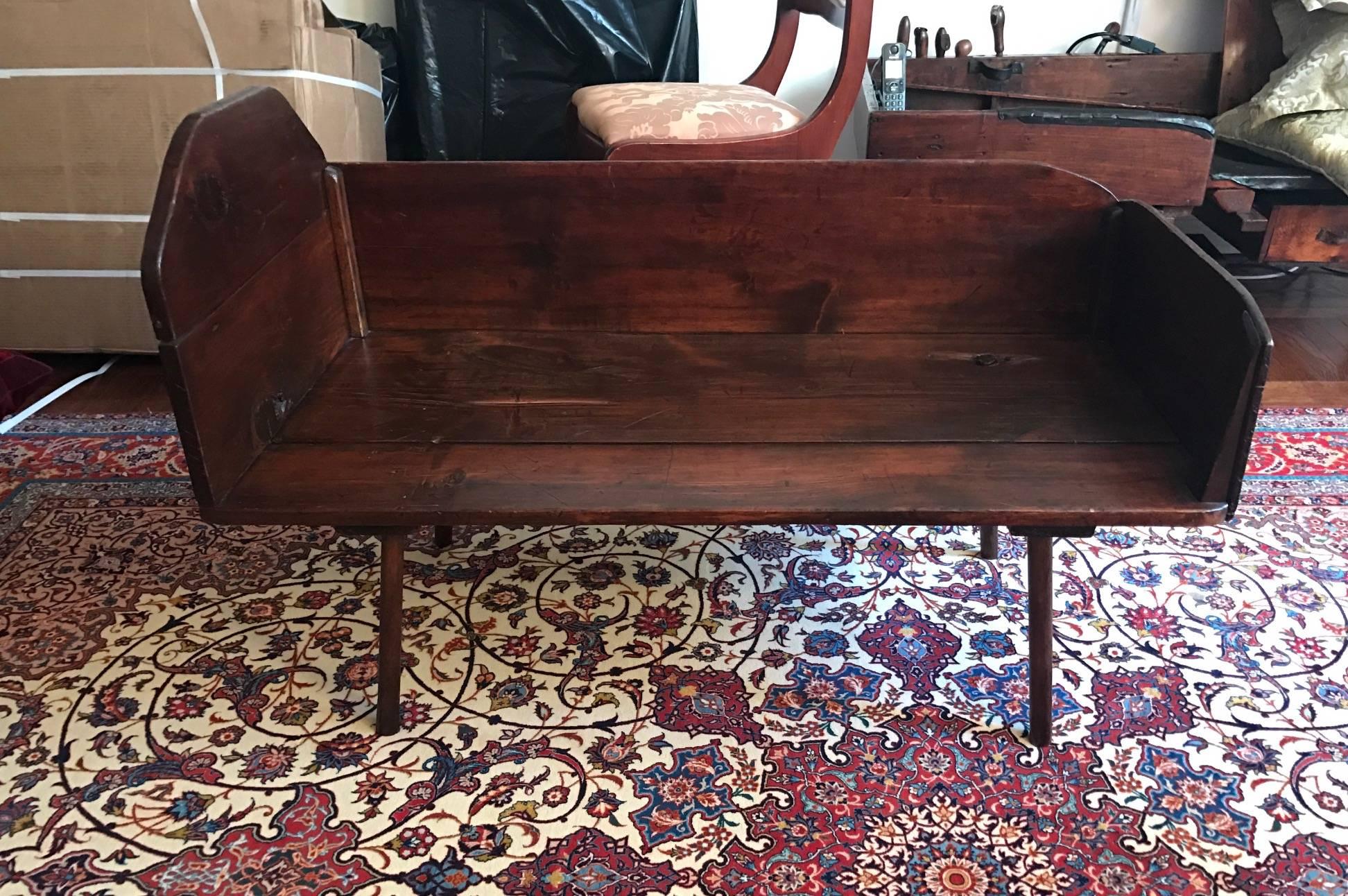Really Cool Mahogany Vintage Cradle Made into a Cool Coffee or Center Table 4