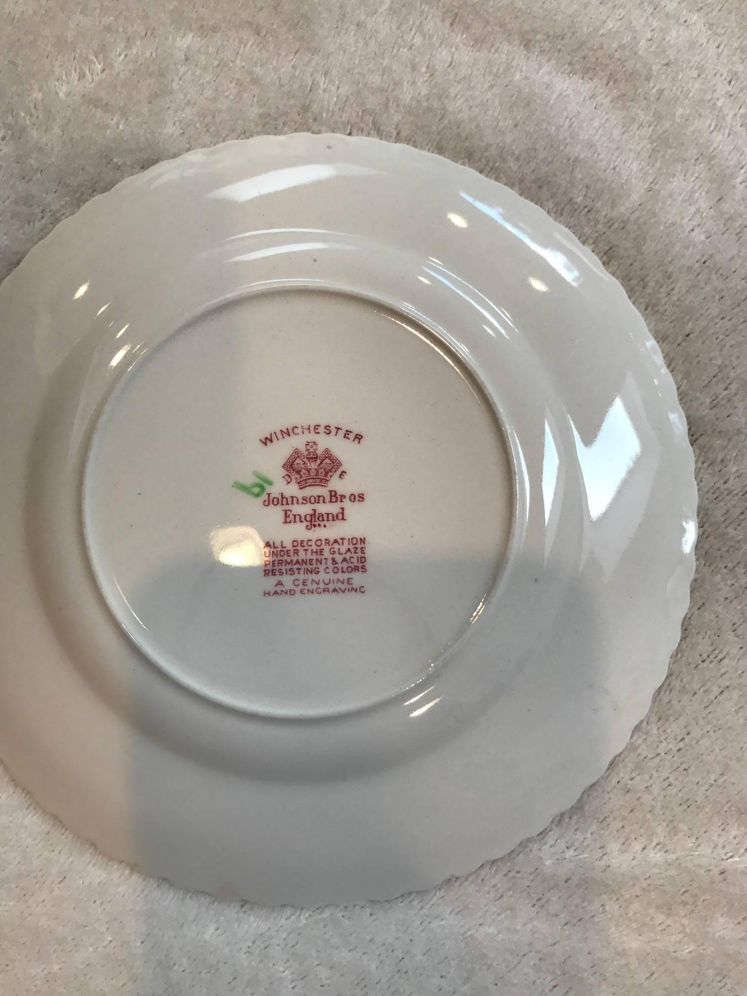 Hollywood Regency Holiday! Serving for 12 Winchester Johnson Bros Made in England China Set For Sale