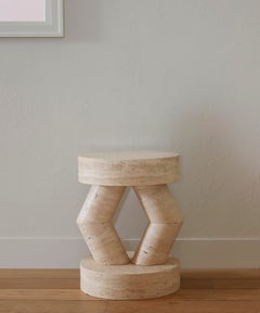 Anna Karlin Bump Side Table - Travertine - Shape B