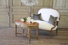 Early 20th Century Carved Rose Swag Giltwood Coffee Table