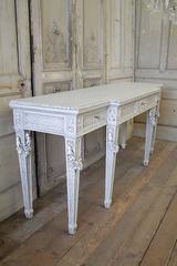 Large 19th Century Antique French Neoclassical Carved and Painted Console Table
