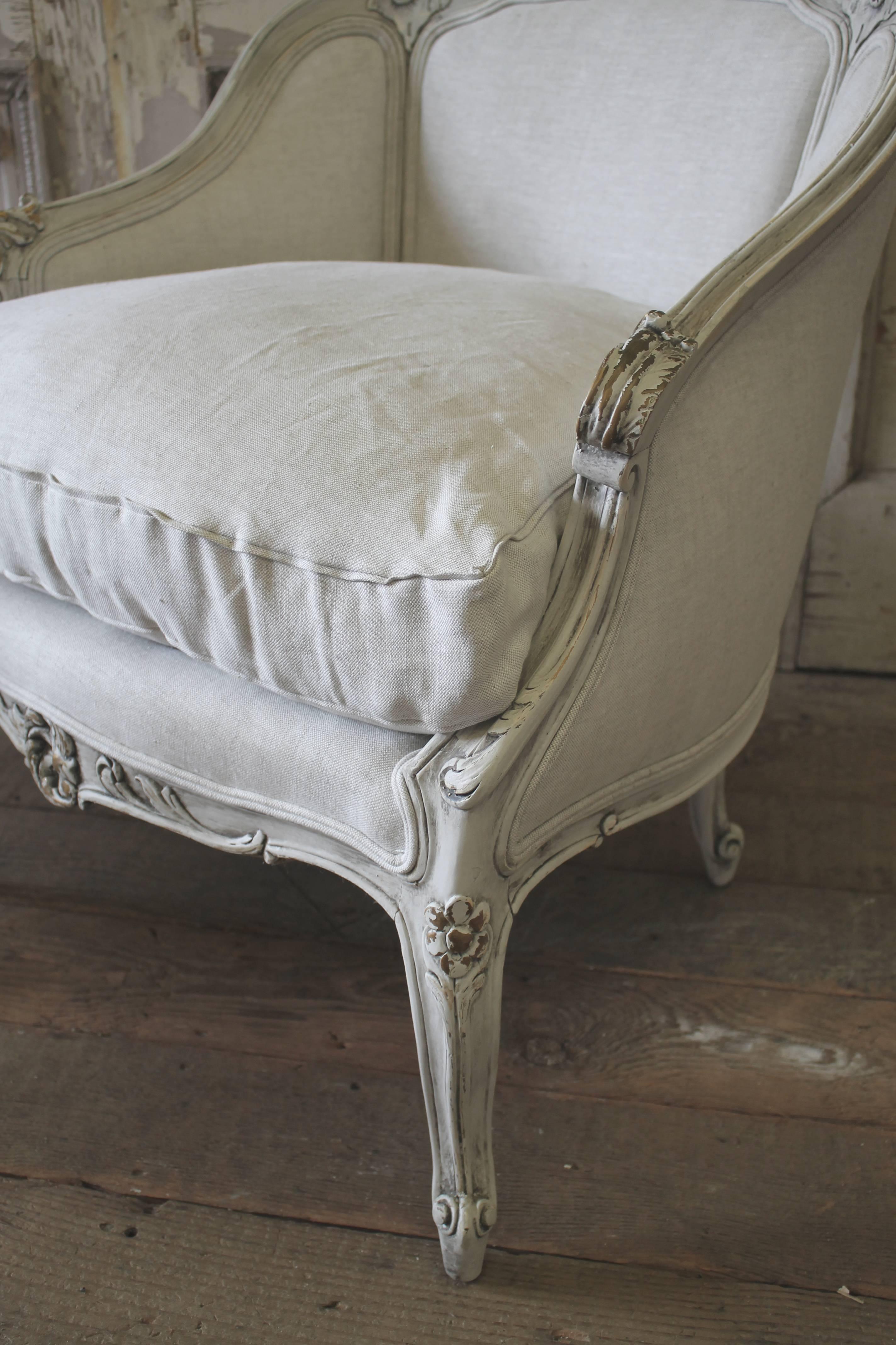19th Century Louis XV Style Antique French Chair with Ottoman In Good Condition In Brea, CA