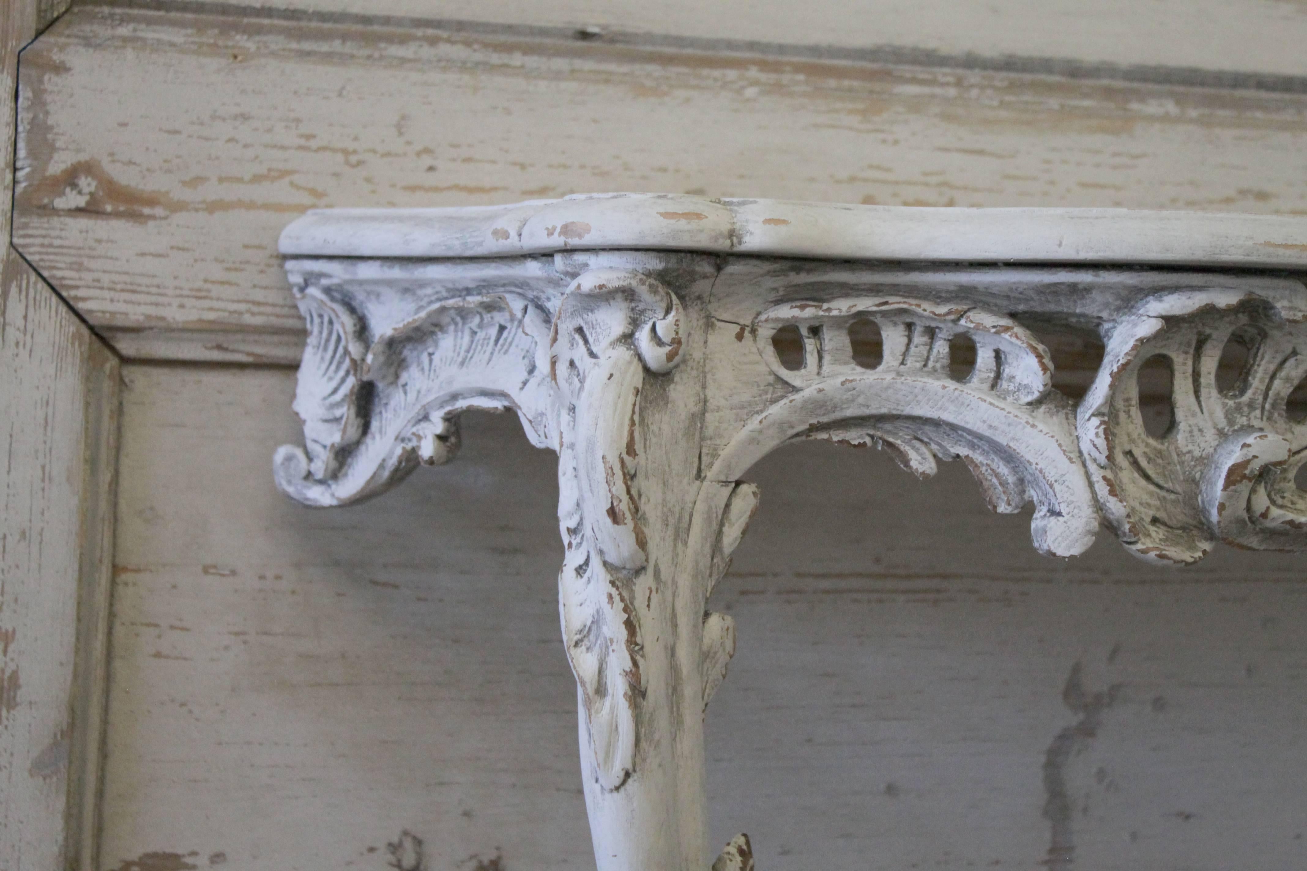 Painted and Carved Louis XV Style Wall Console 3
