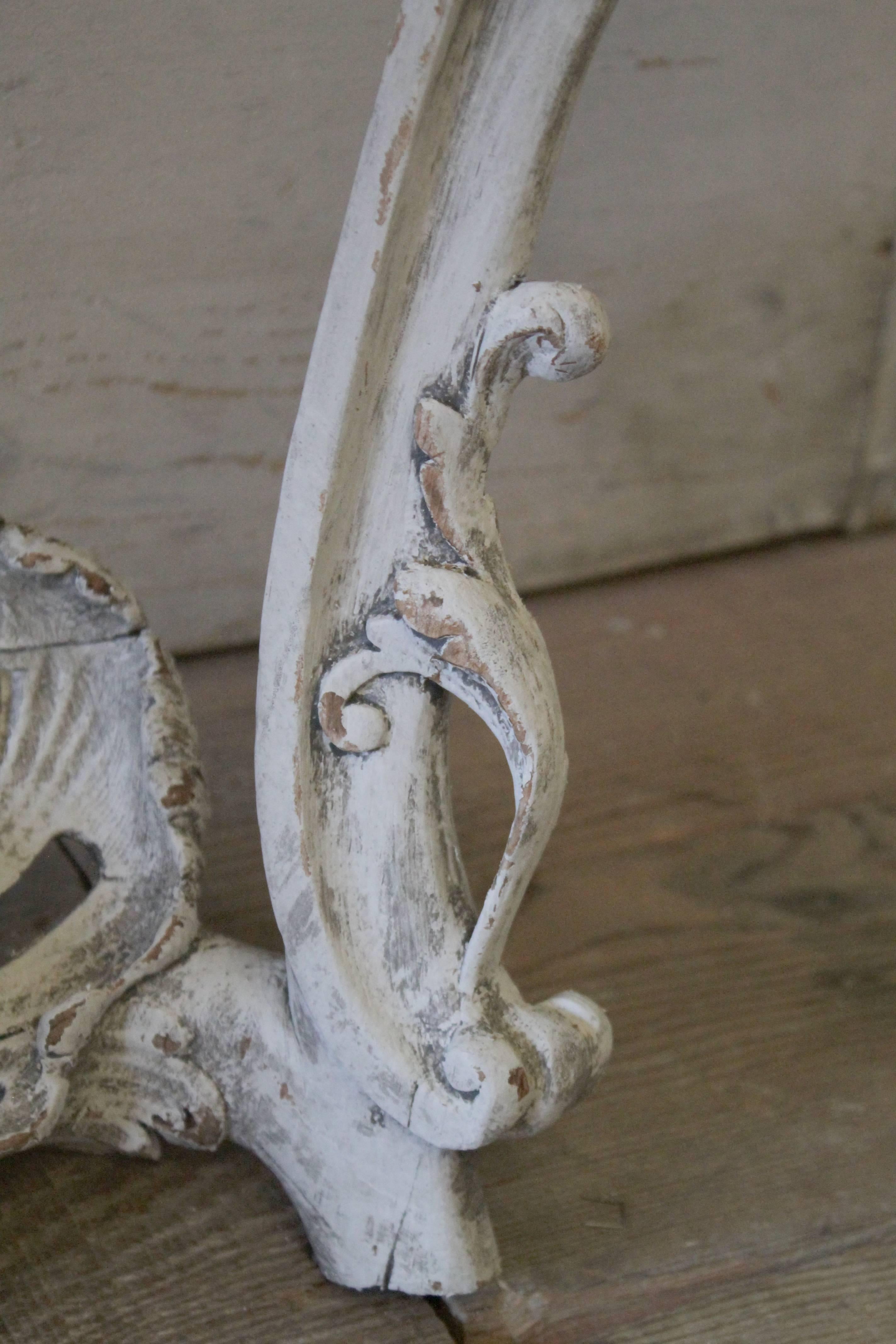 Painted and Carved Louis XV Style Wall Console 4