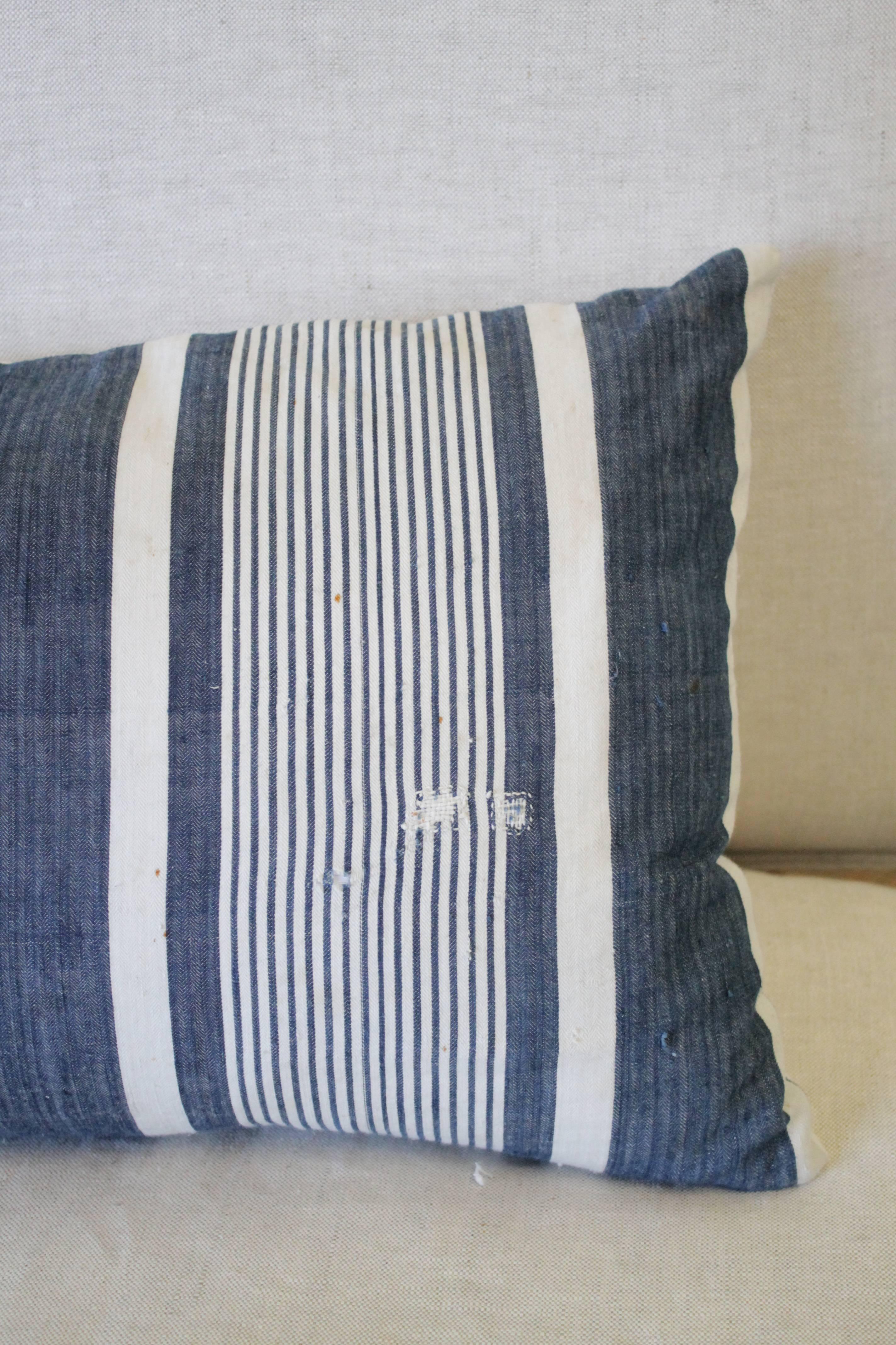 ticking stripe lumbar pillow