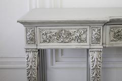 Early 20th Century Carved and Painted Walnut Server Wall Console