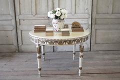 20th Century Louis XVI Round Painted and Gilt Center Table