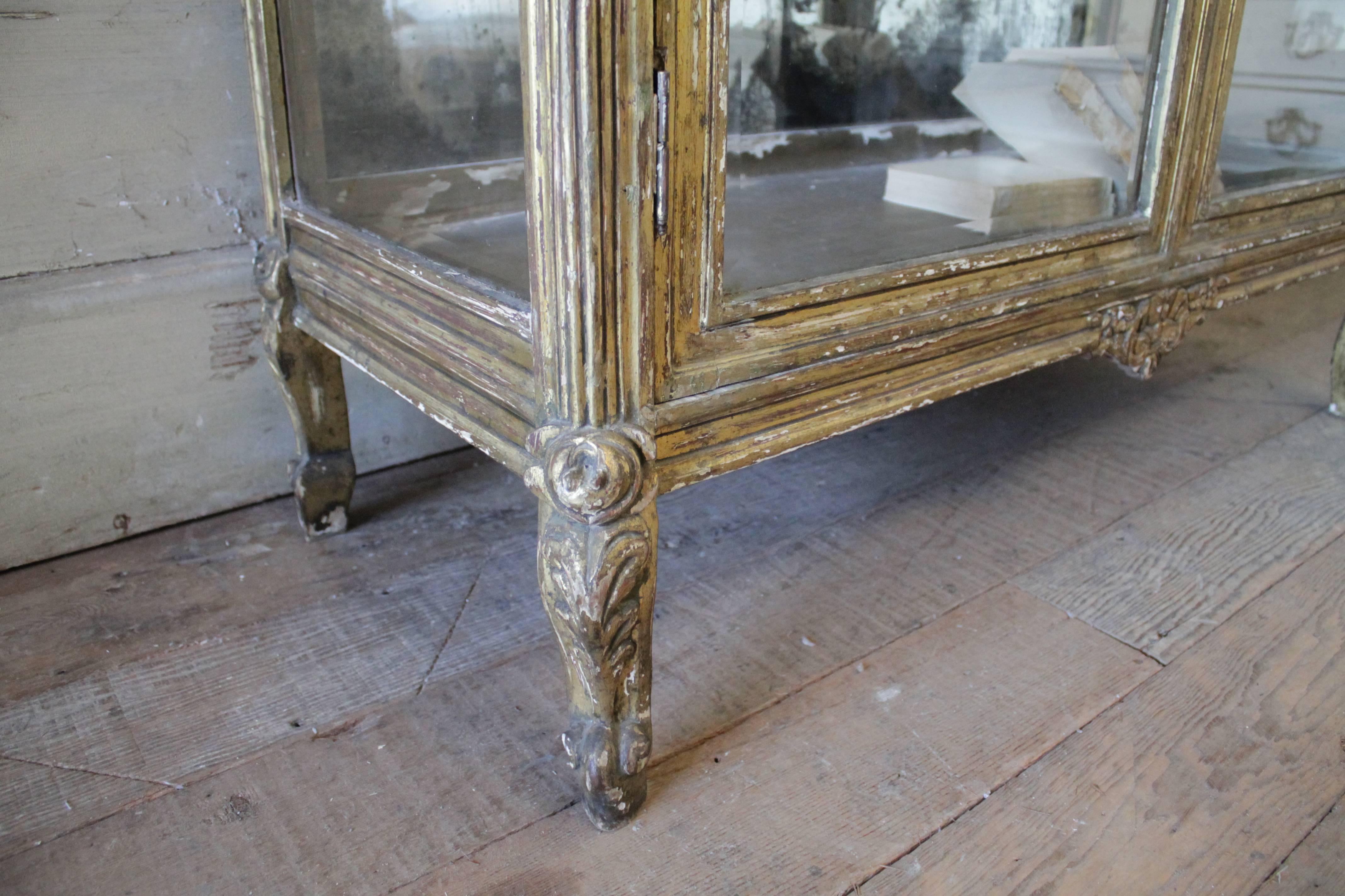 Louis XV Style Giltwood Display with Marble Top 2