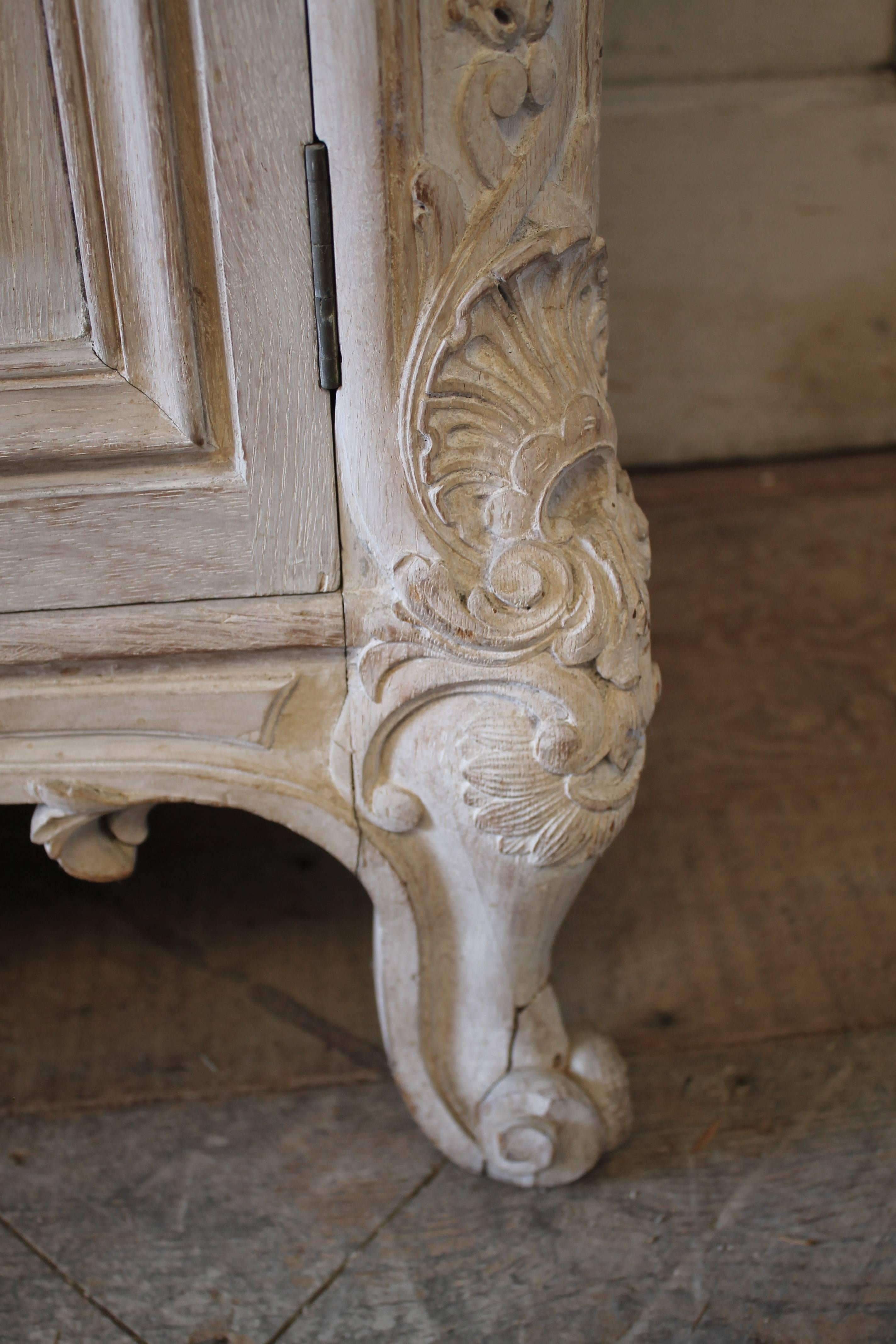 Early 20th Century Carved Pickled French Bibliotheque 1