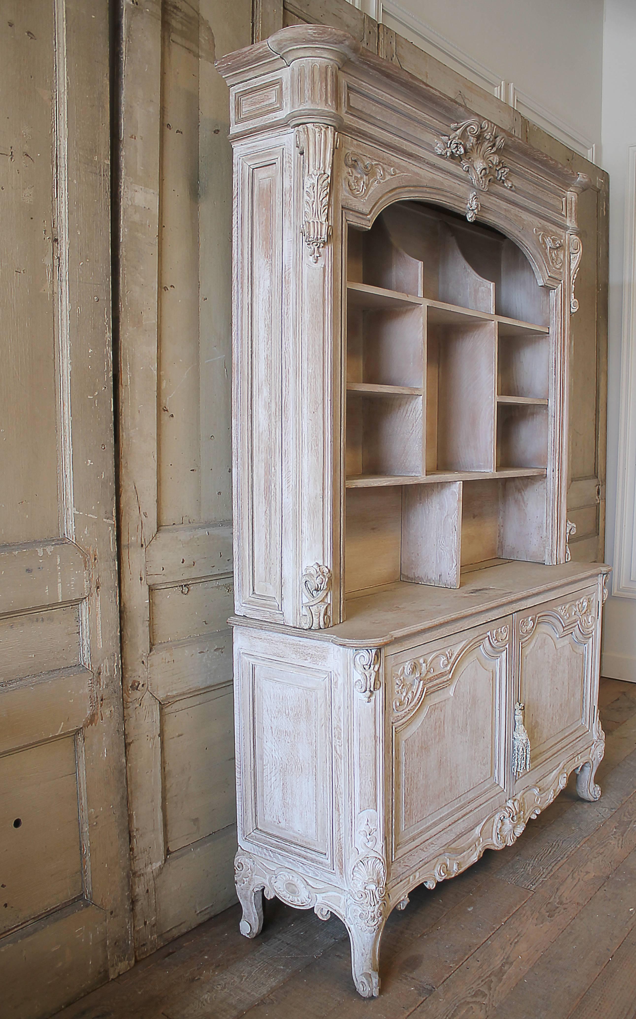Early 20th Century Carved Pickled French Bibliotheque 3