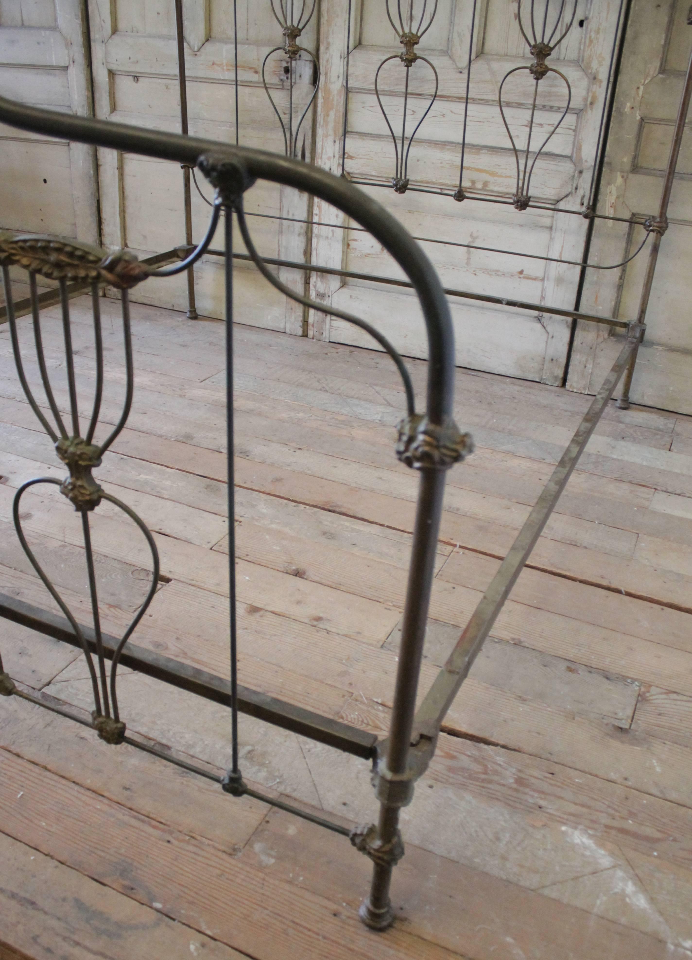 20th Century Antique King-Size Iron Bed