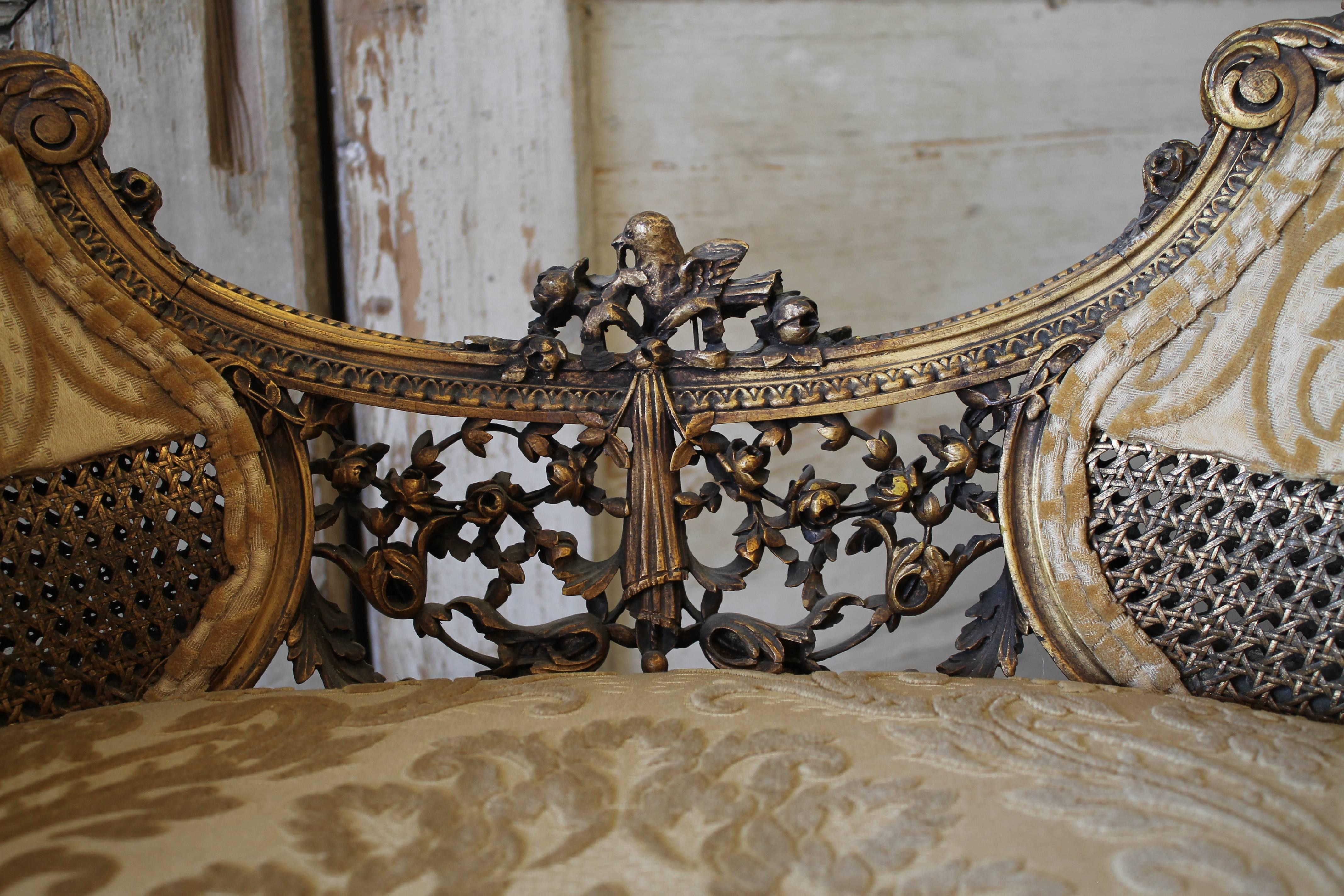 19th Century Giltwood Carved Louis XVI Style Vanity Chairs 4