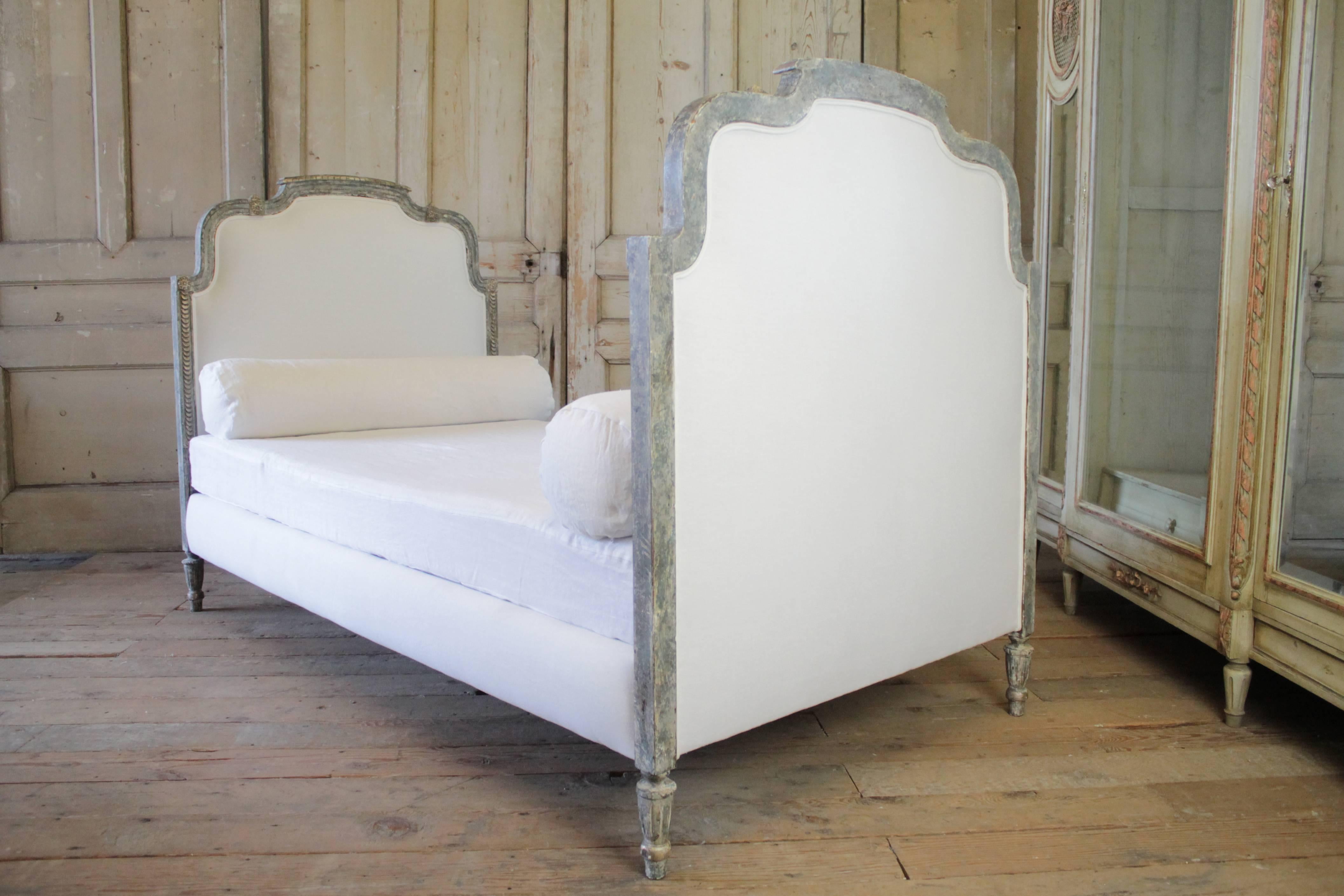 French 19th Century Carved and Painted Louis XVI Style Daybed