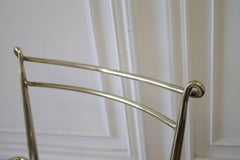 Vintage Brass Chair with Lambswool Upholstered Seat