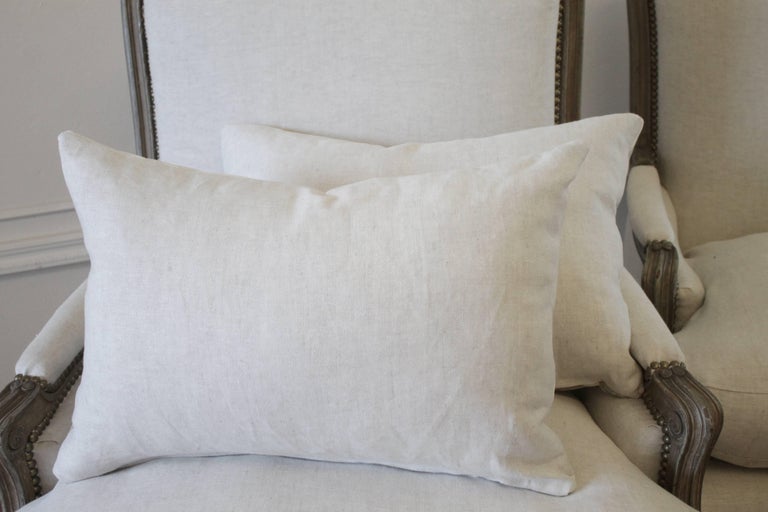 Custom Velvet and Linen Decorative Lumbar Pillows at 1stDibs