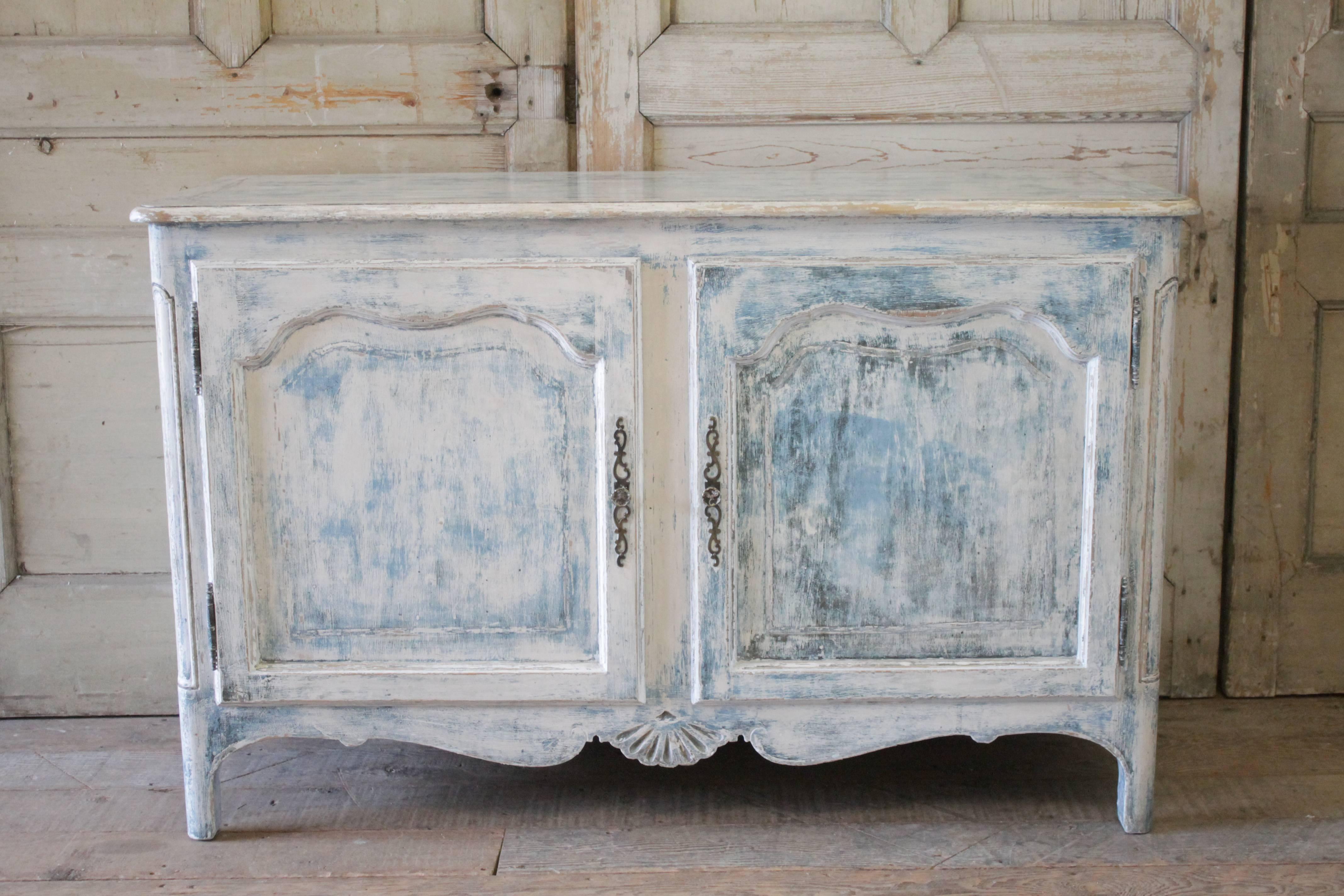 19th Century Painted French Country Server 1