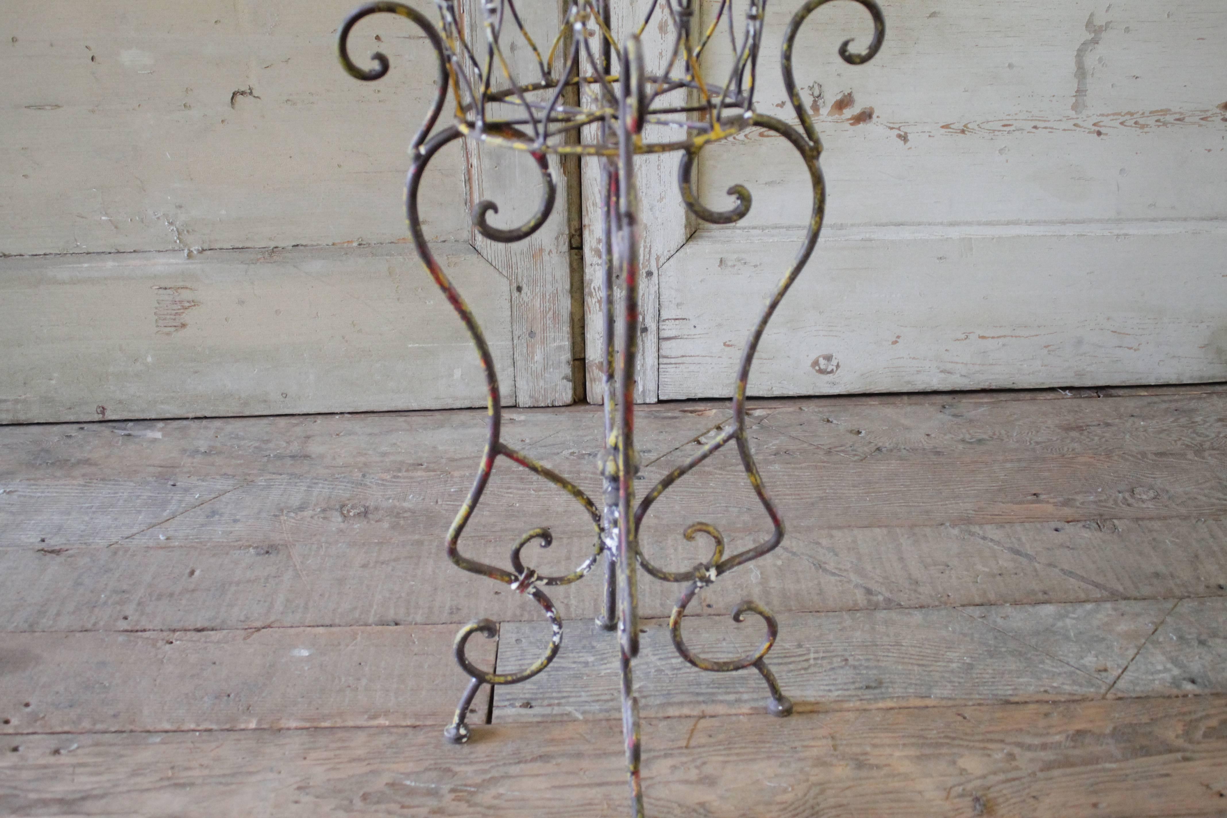 Vintage French Iron Plant Stand In Good Condition In Brea, CA