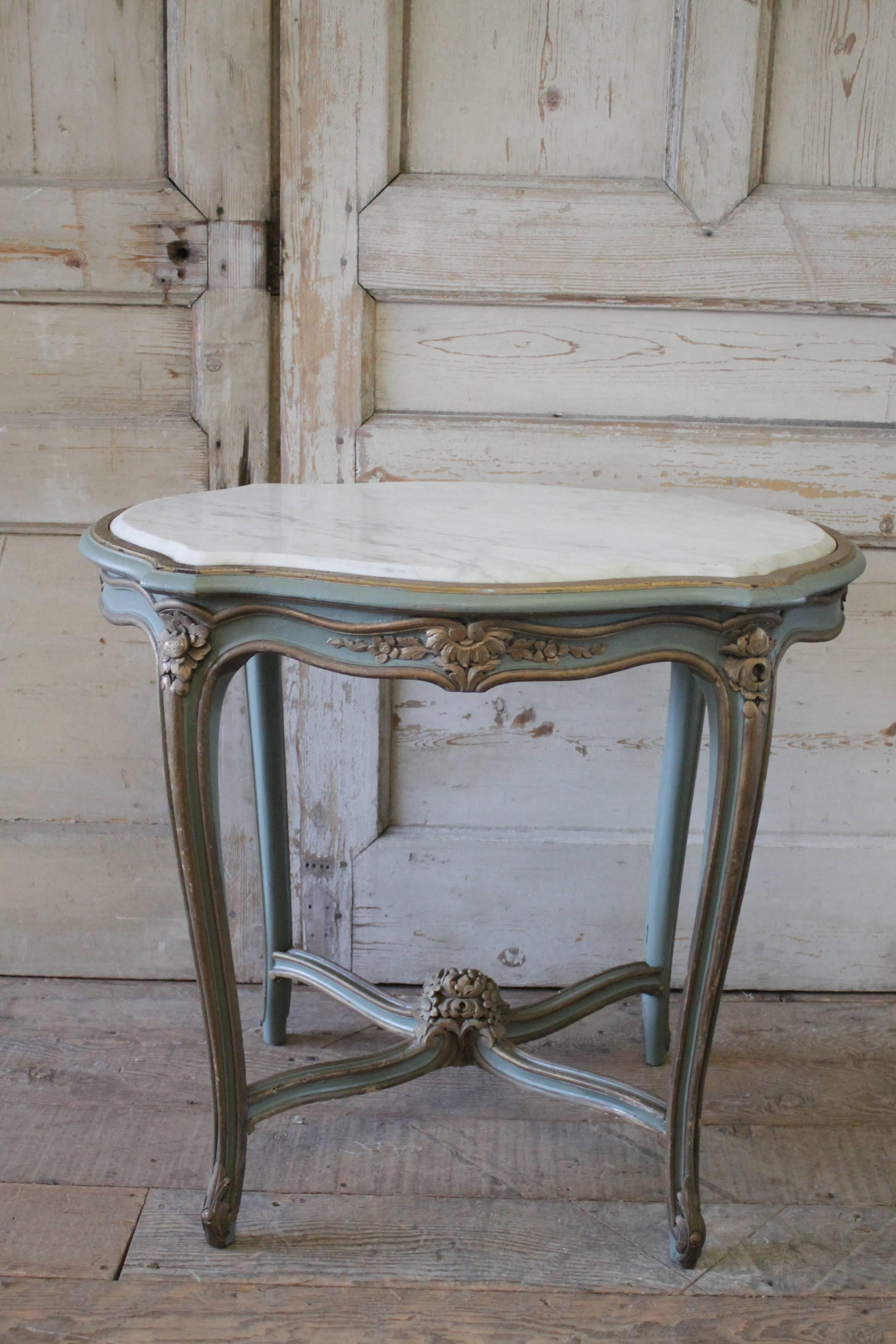 20th Century Louis XV Style Accent Table with Marble Top 3