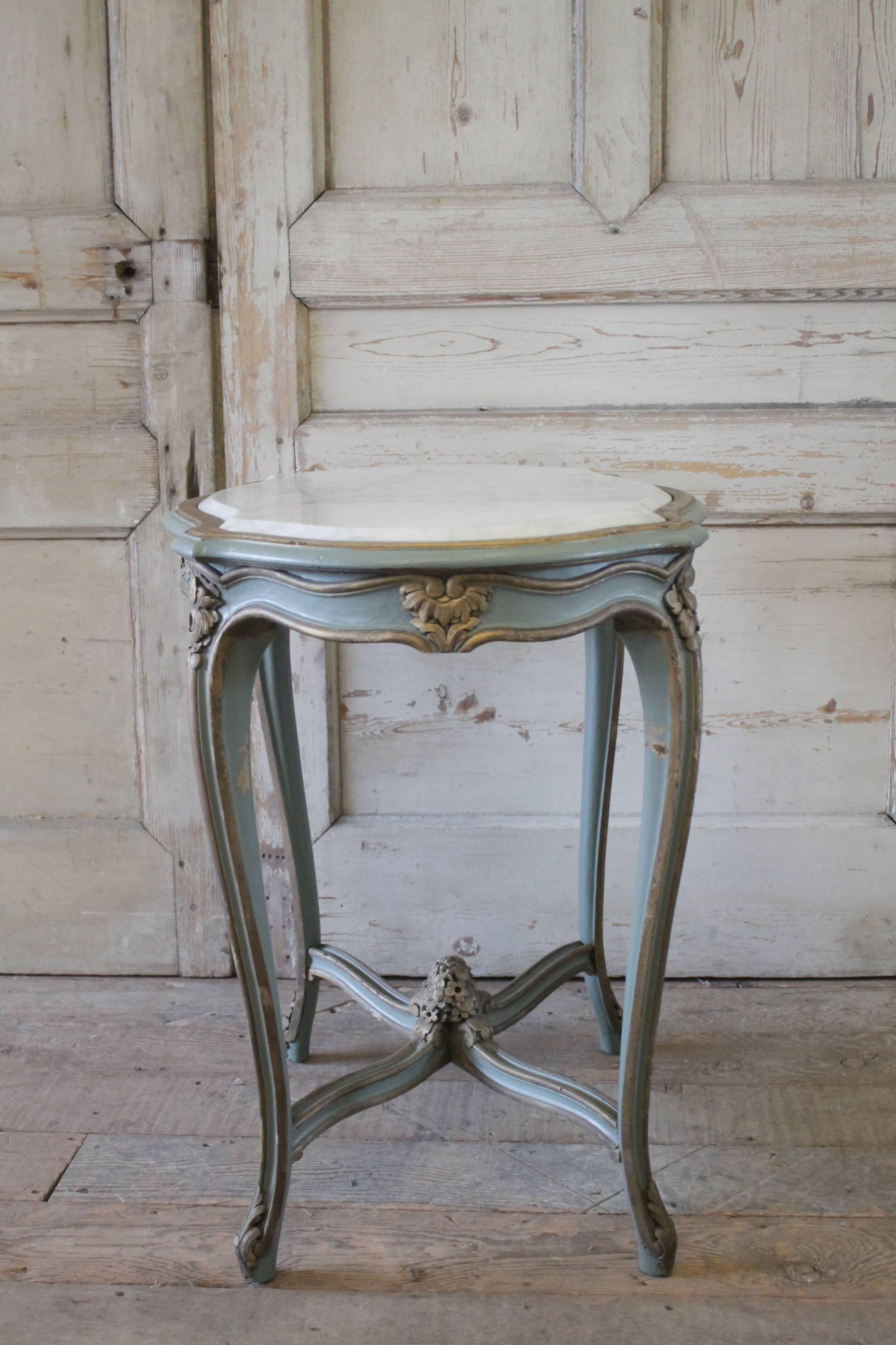 20th Century Louis XV Style Accent Table with Marble Top 4