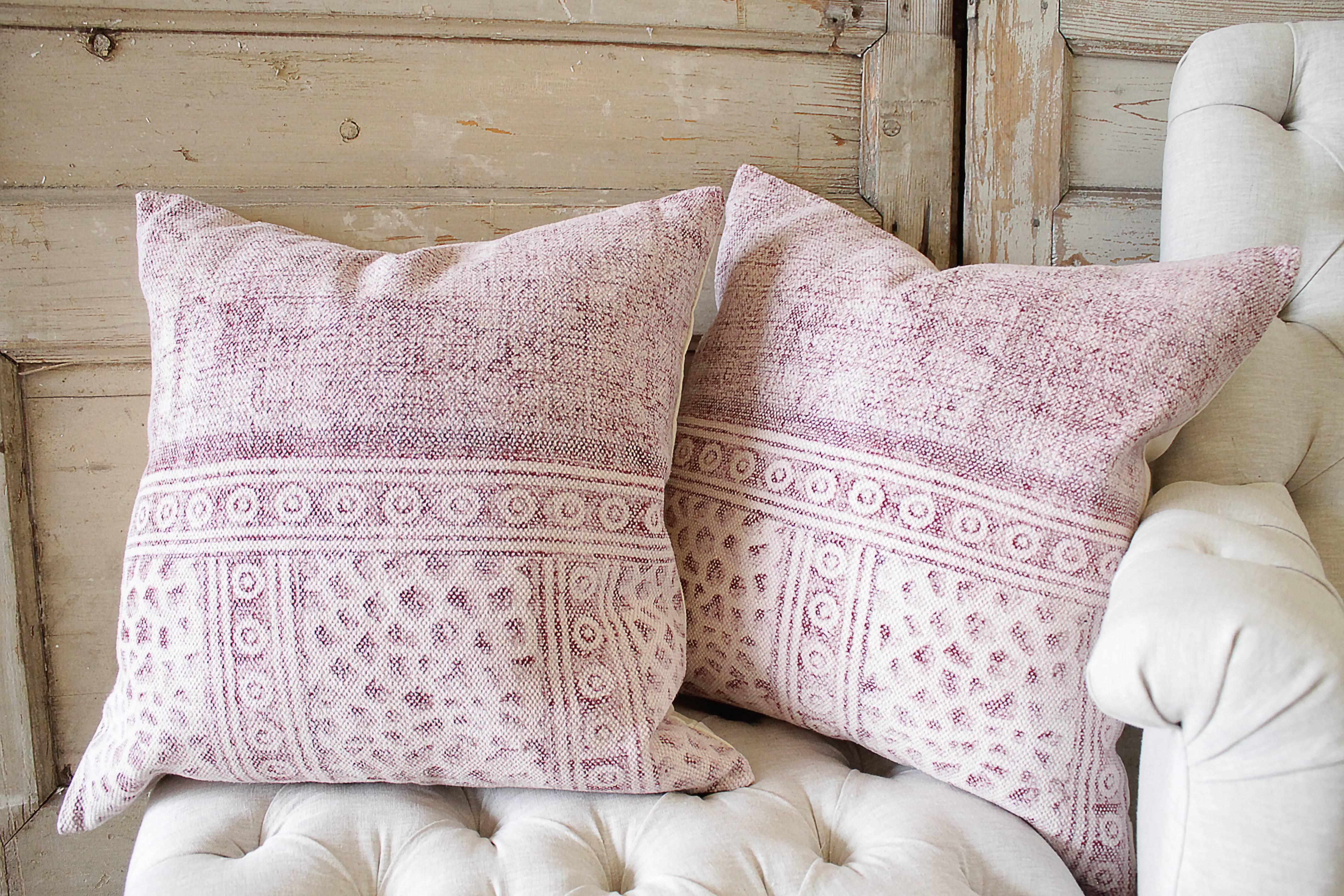 Indian Boho Chic Color Block Over Dyed Pillow