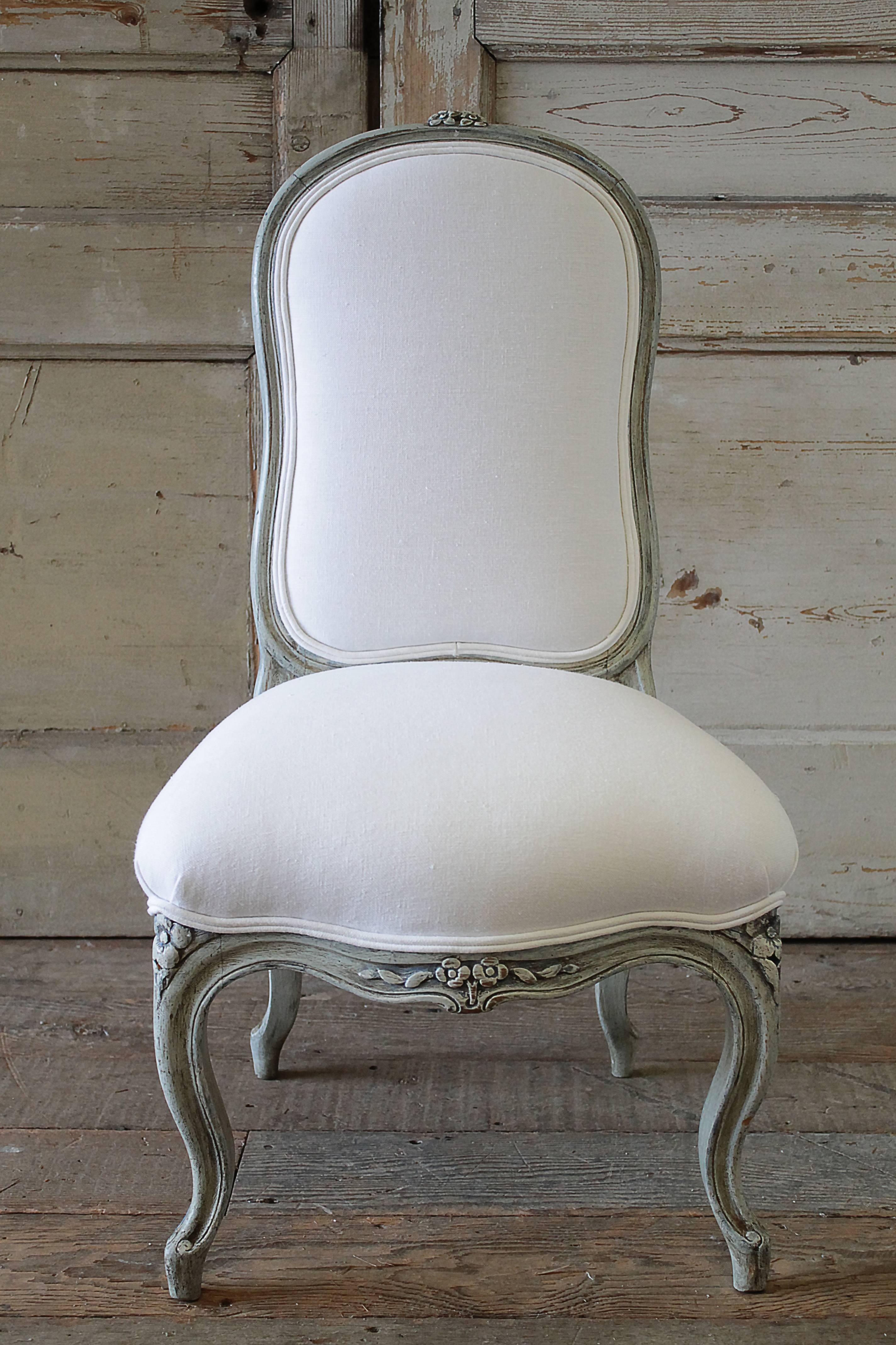 French 20th Century Painted and Upholstered Louis XV Style Childs Chair