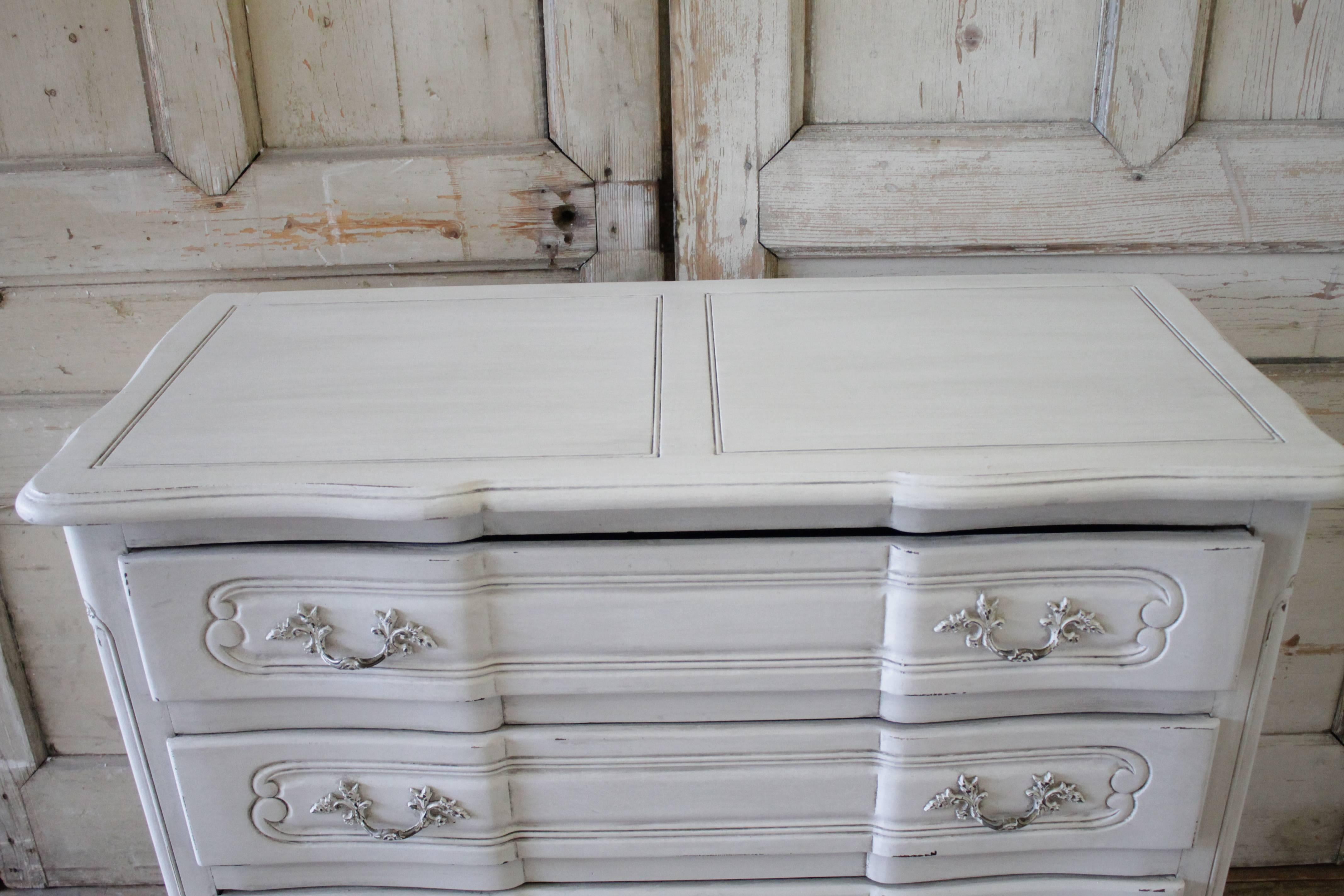 French Provincial 20th Century Country French Style Painted Three-Drawer Commode