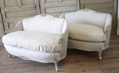 Pair of 20th Century Antique Painted Louis XV Style Settees