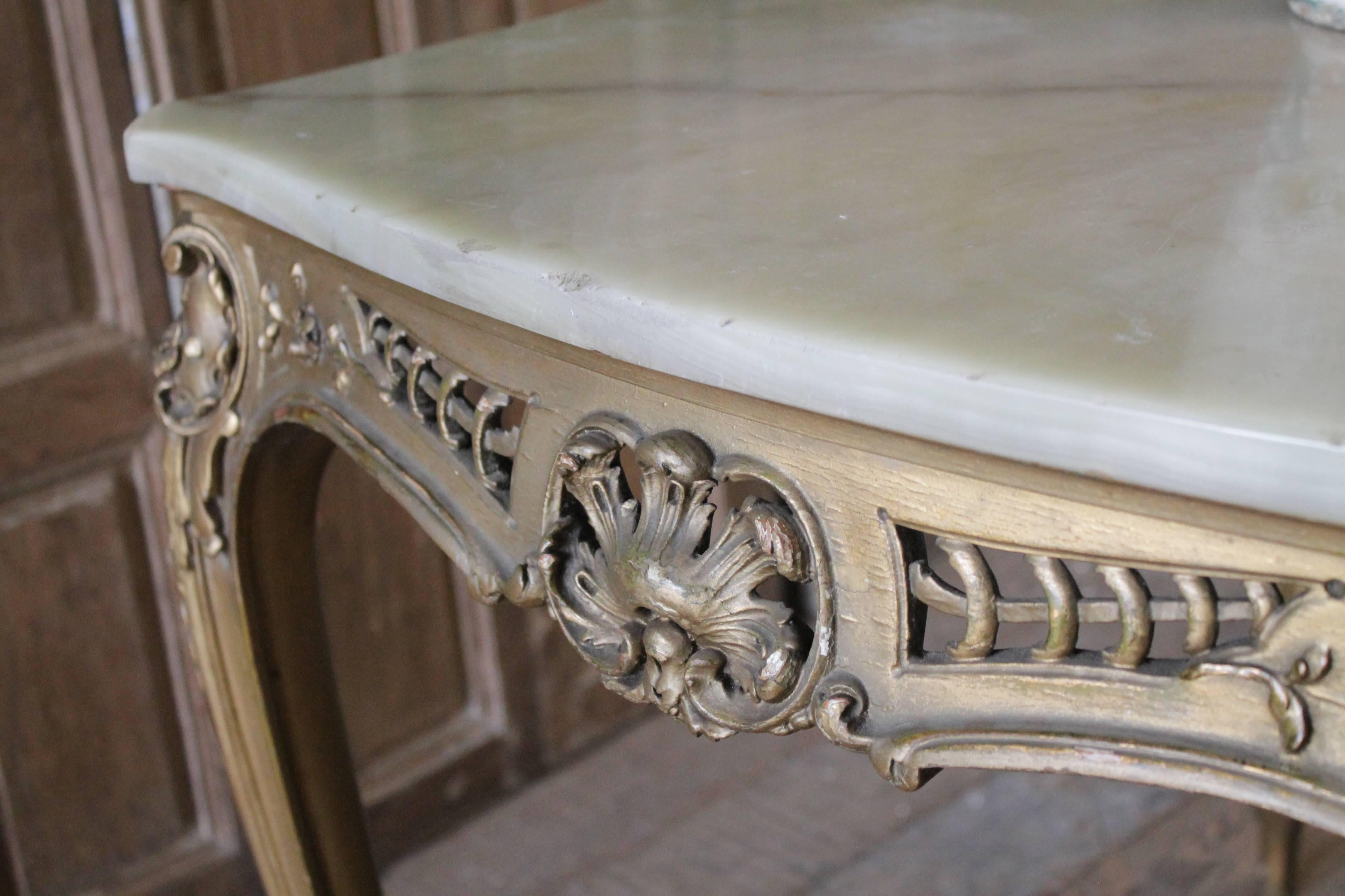 19th Century Rococo Gilt and Stone Top Center Table 4