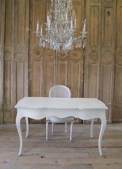 20th Century Louis XV Style White Painted Desk