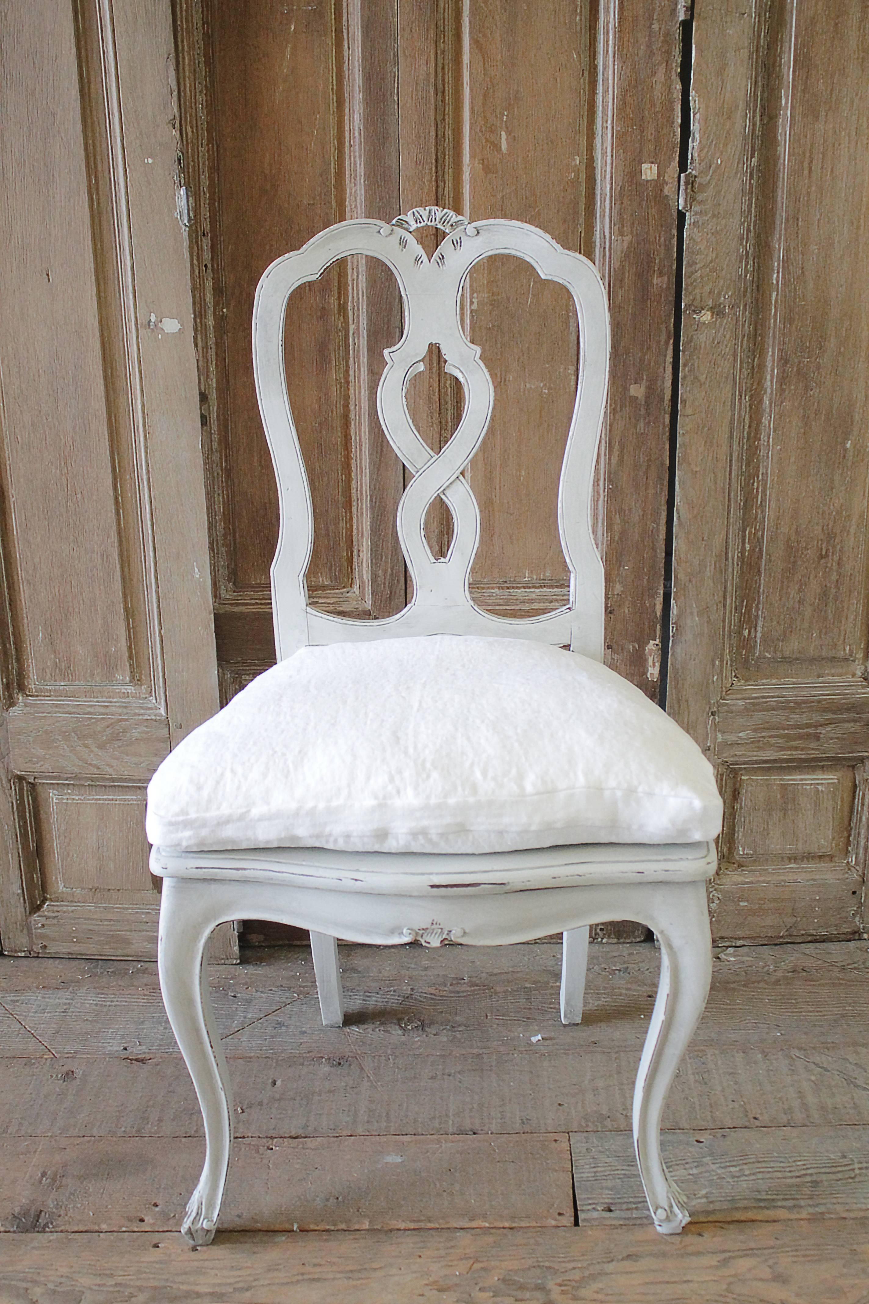 Set of Ten Early 20th Century Italian Carved Painted Dining Chairs 2