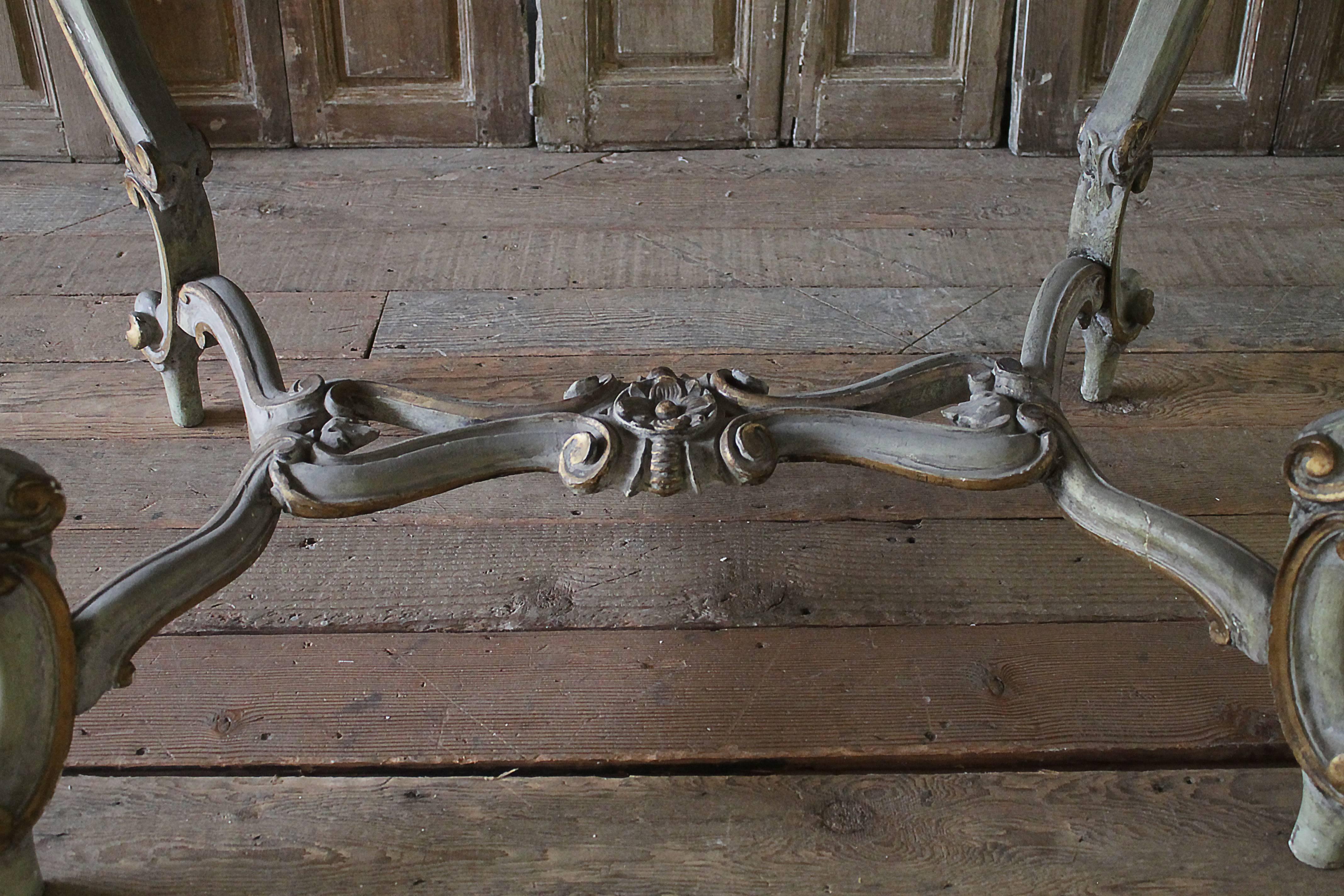 19th Century Painted and Carved Louis XV Style Centre Table 1