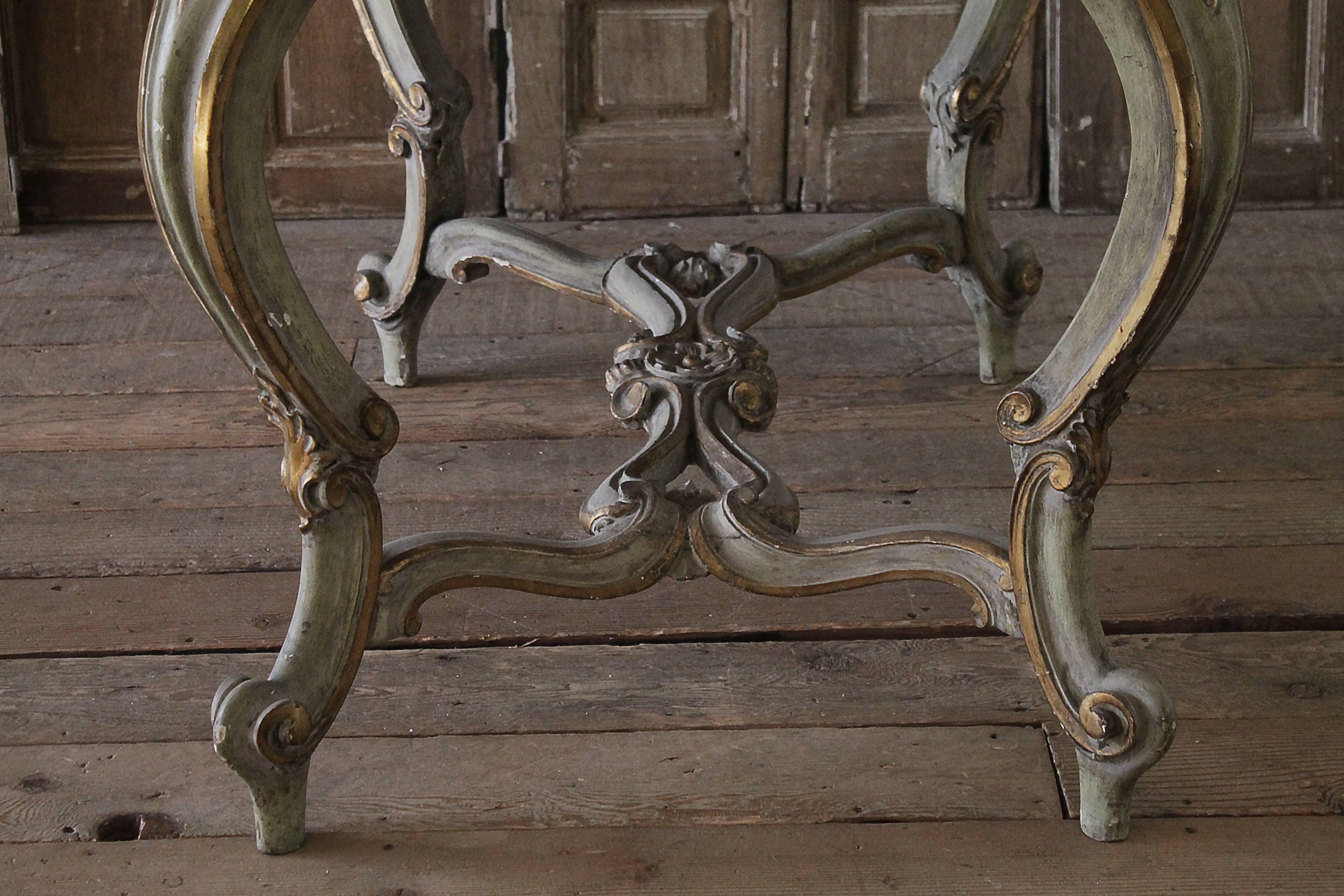 19th Century Painted and Carved Louis XV Style Centre Table 2