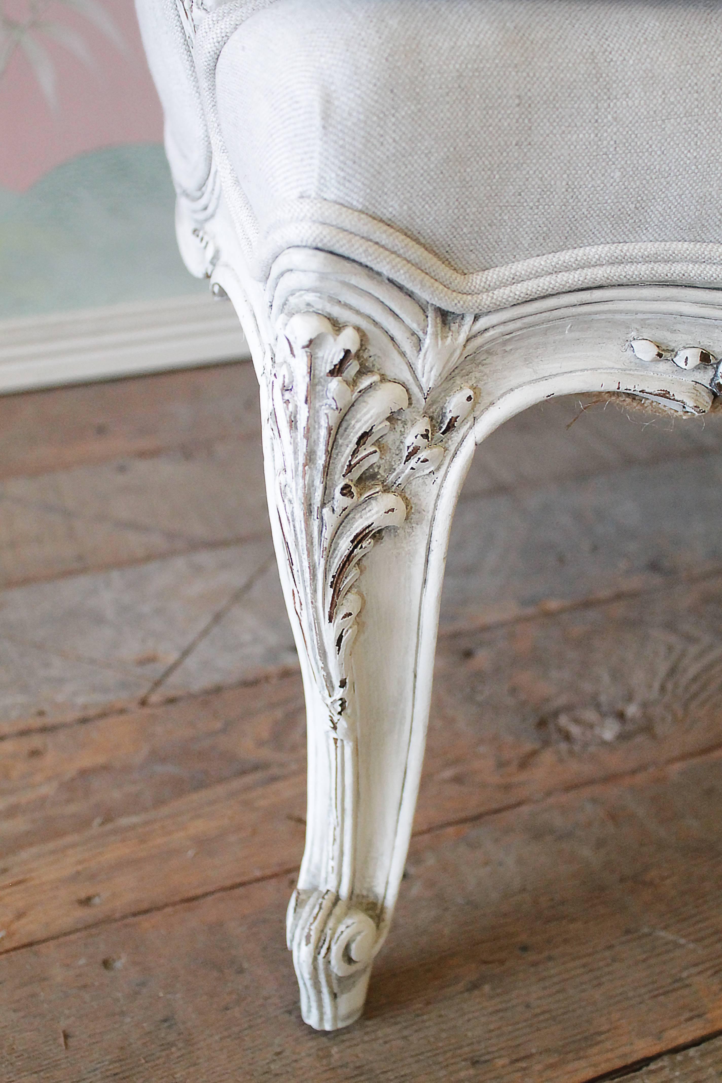 19th Century Louis XV Style Carved French Rococo Wing Back Chair 1