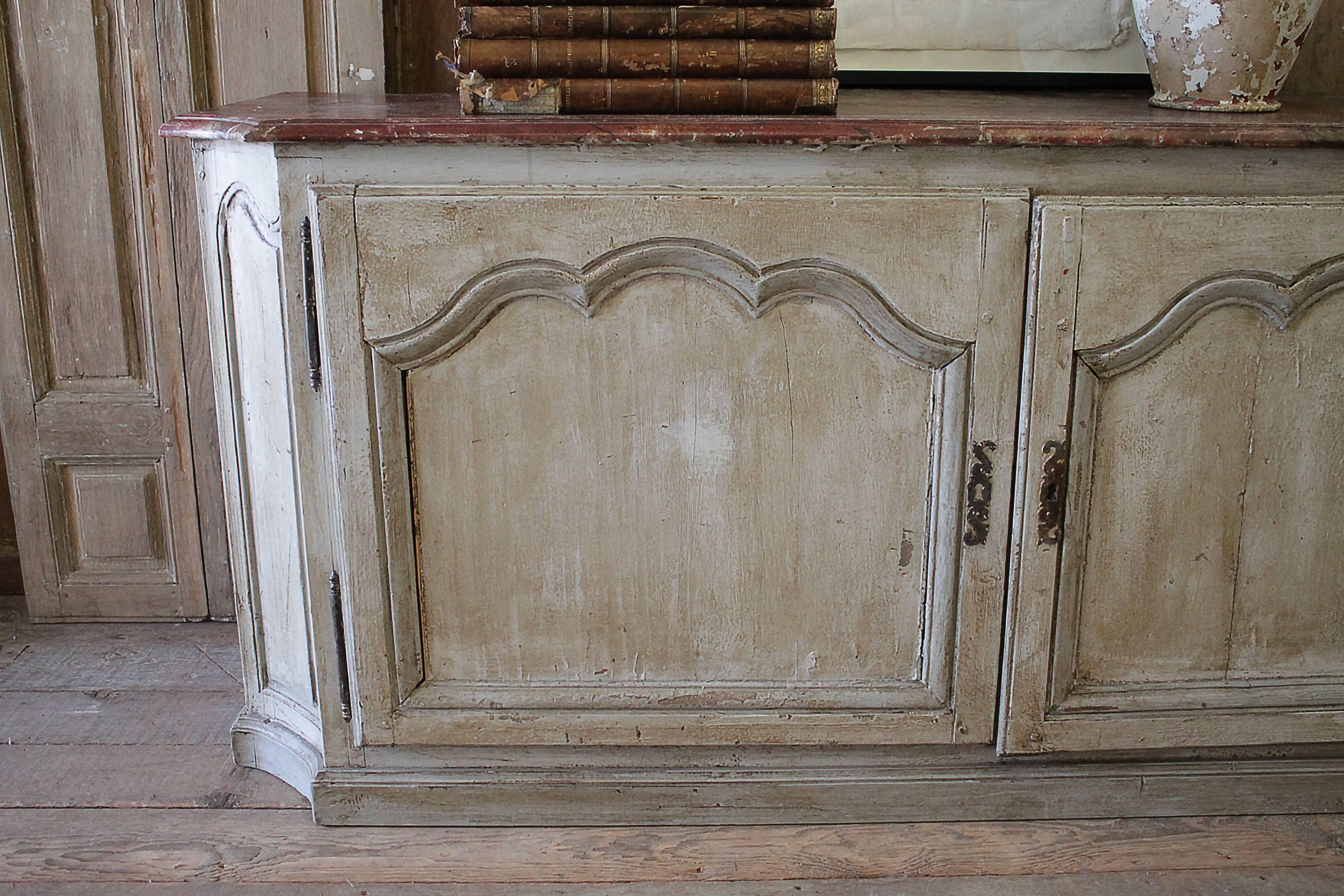 19th Century Country French Style Painted Cupboard Cabinet Buffet 5